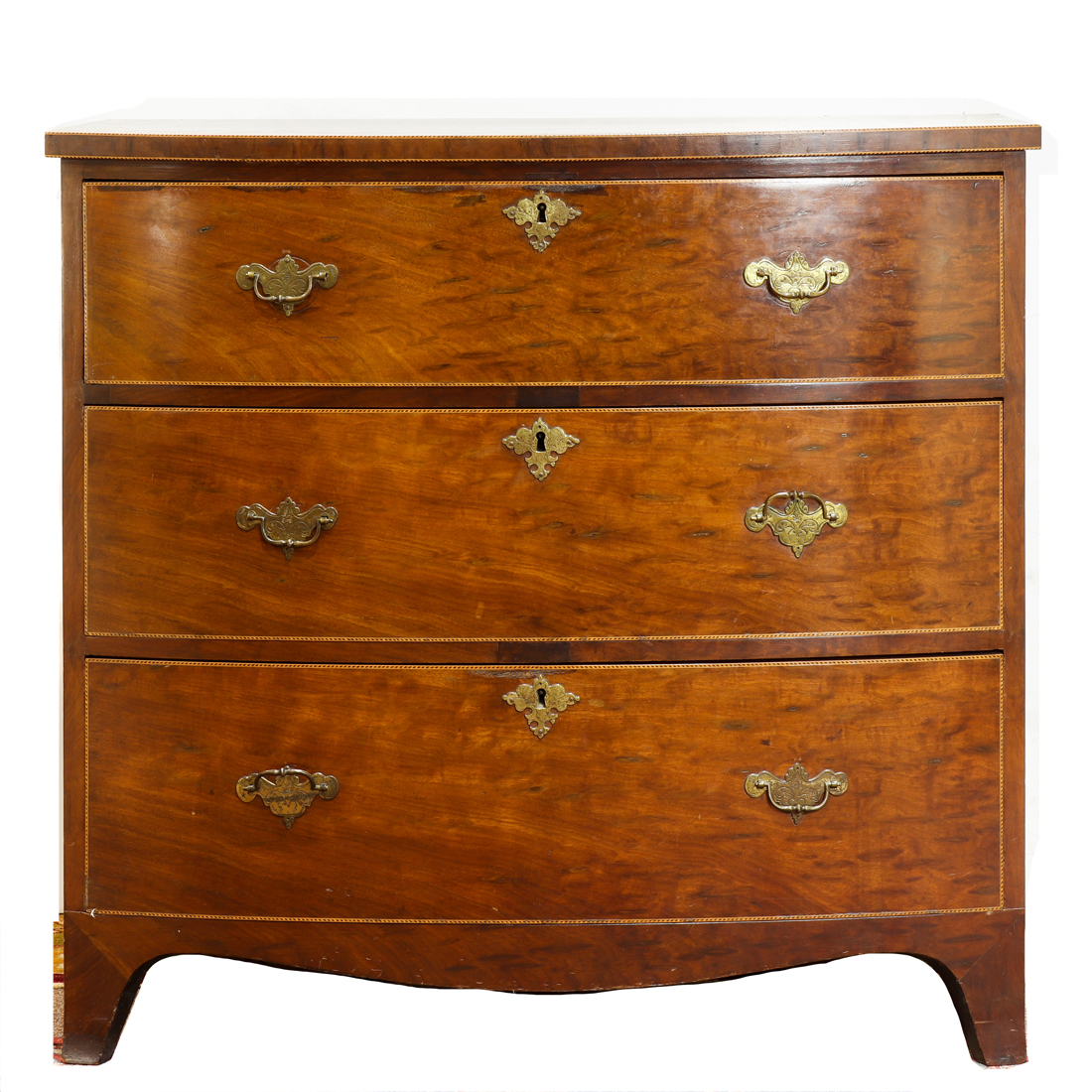 A REGENCY MAHOGANY BOW FRONT CHEST