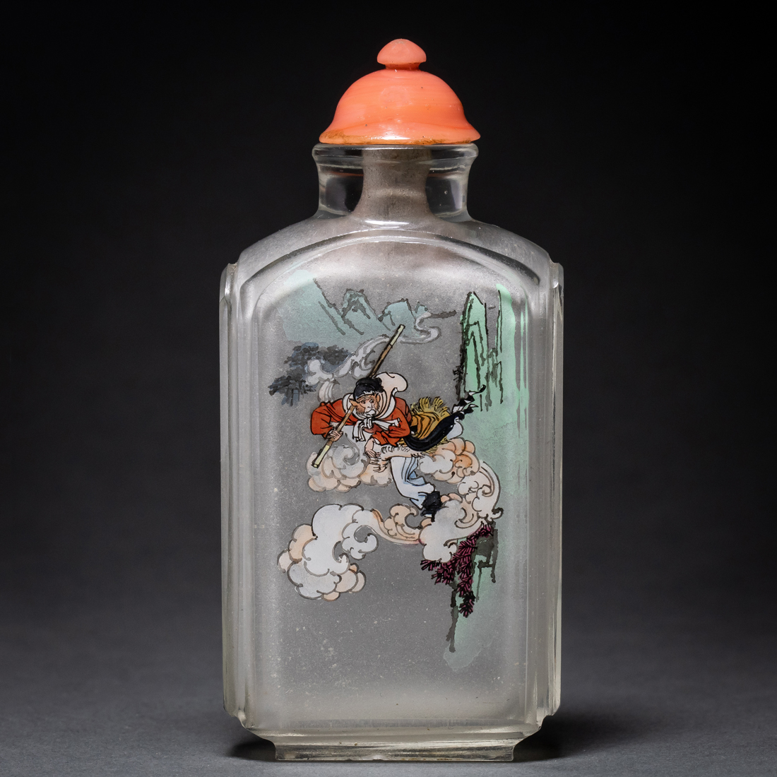 INSIDE-PAINTED GLASS SNUFF BOTTLE