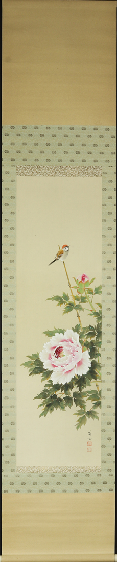 JAPANESE SCHOOL SPARROW AND PEONY 3a3c67