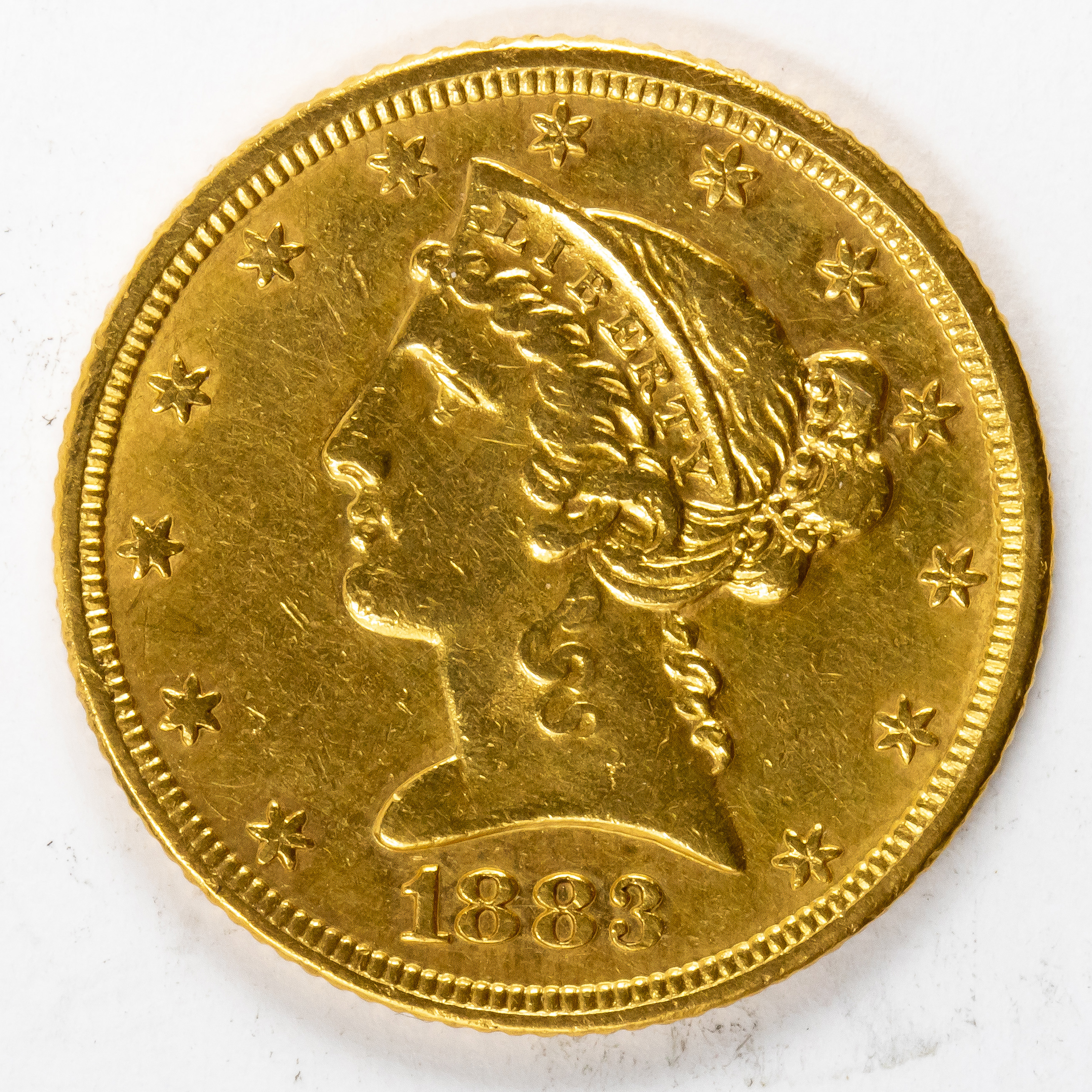 1883 5 GOLD 1 2 EAGLE LIBERTY 3a3cb3