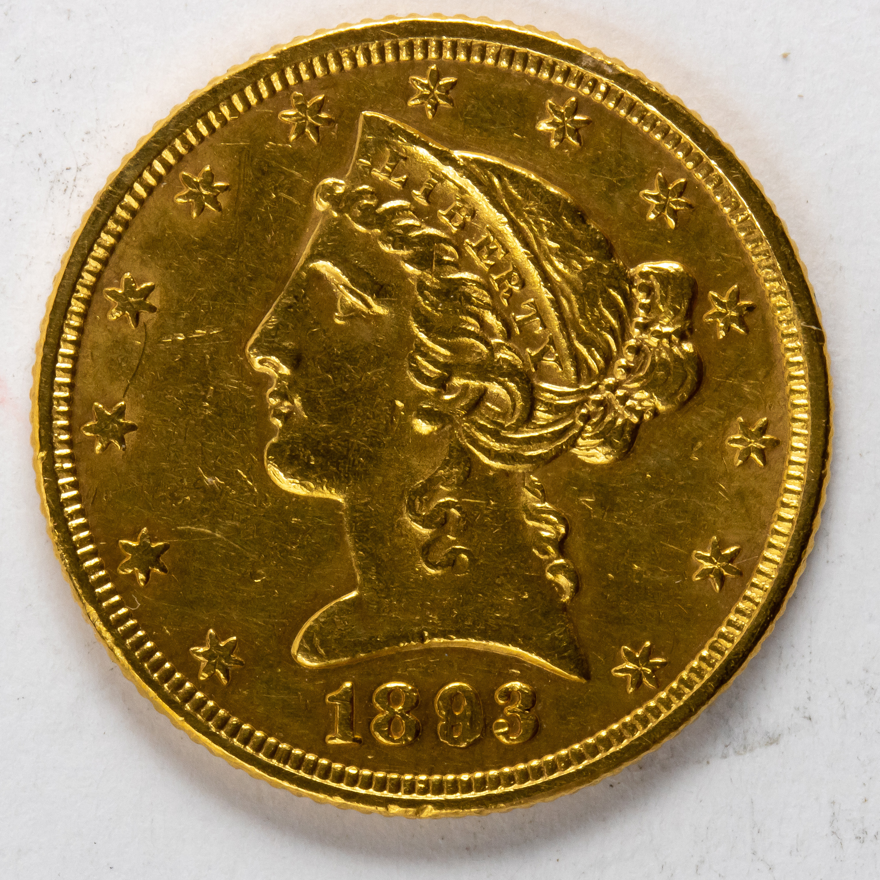 1893 $5 GOLD 1/2 EAGLE LIBERTY