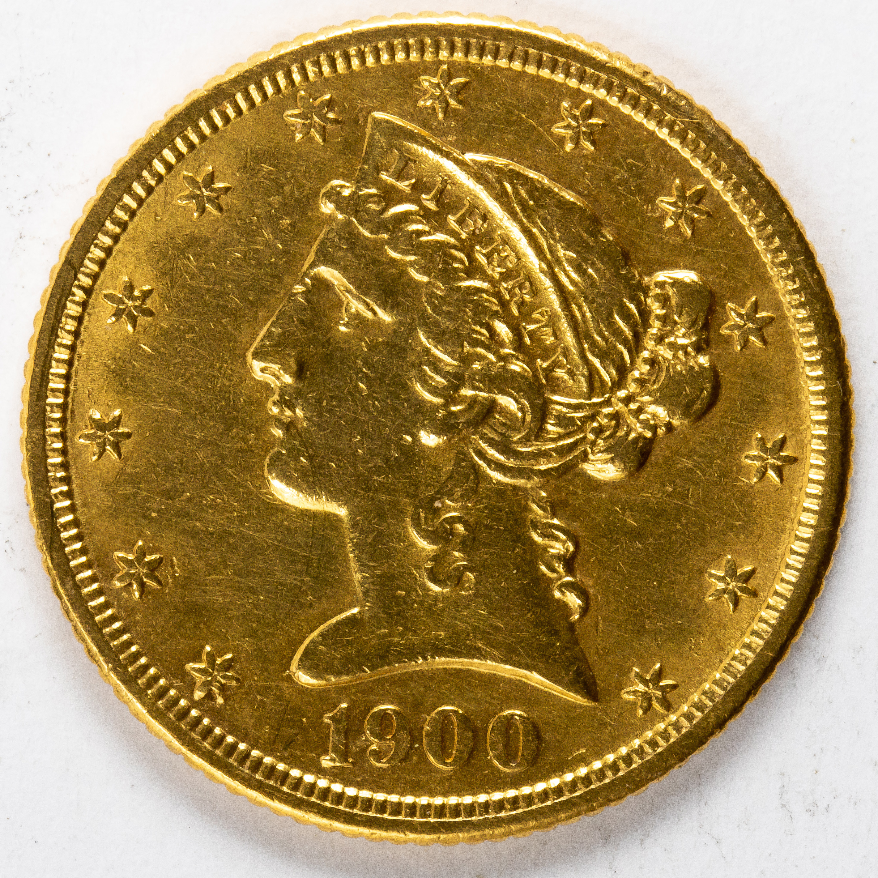 1900-S $5 GOLD 1/2 EAGLE LIBERTY