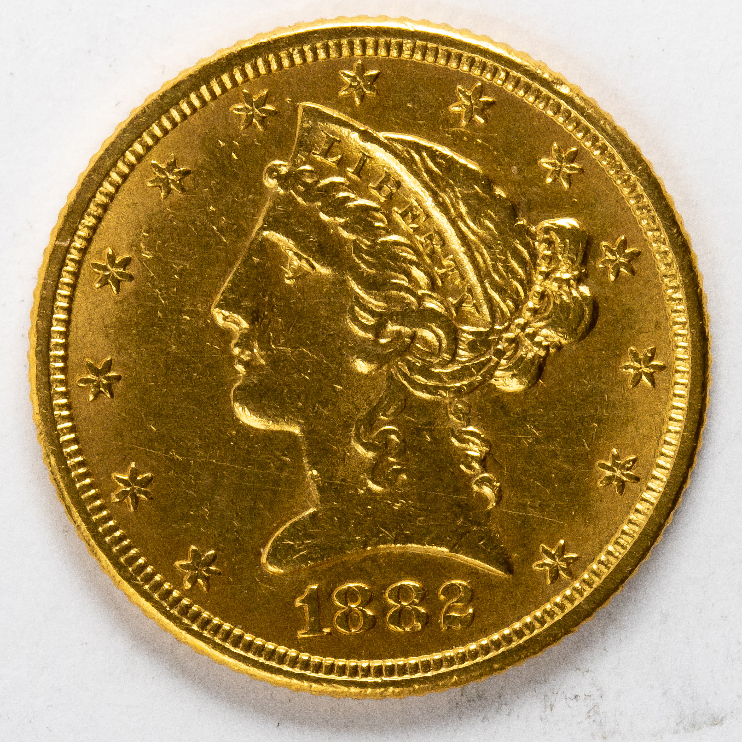 1882 $5 GOLD 1/2 EAGLE LIBERTY