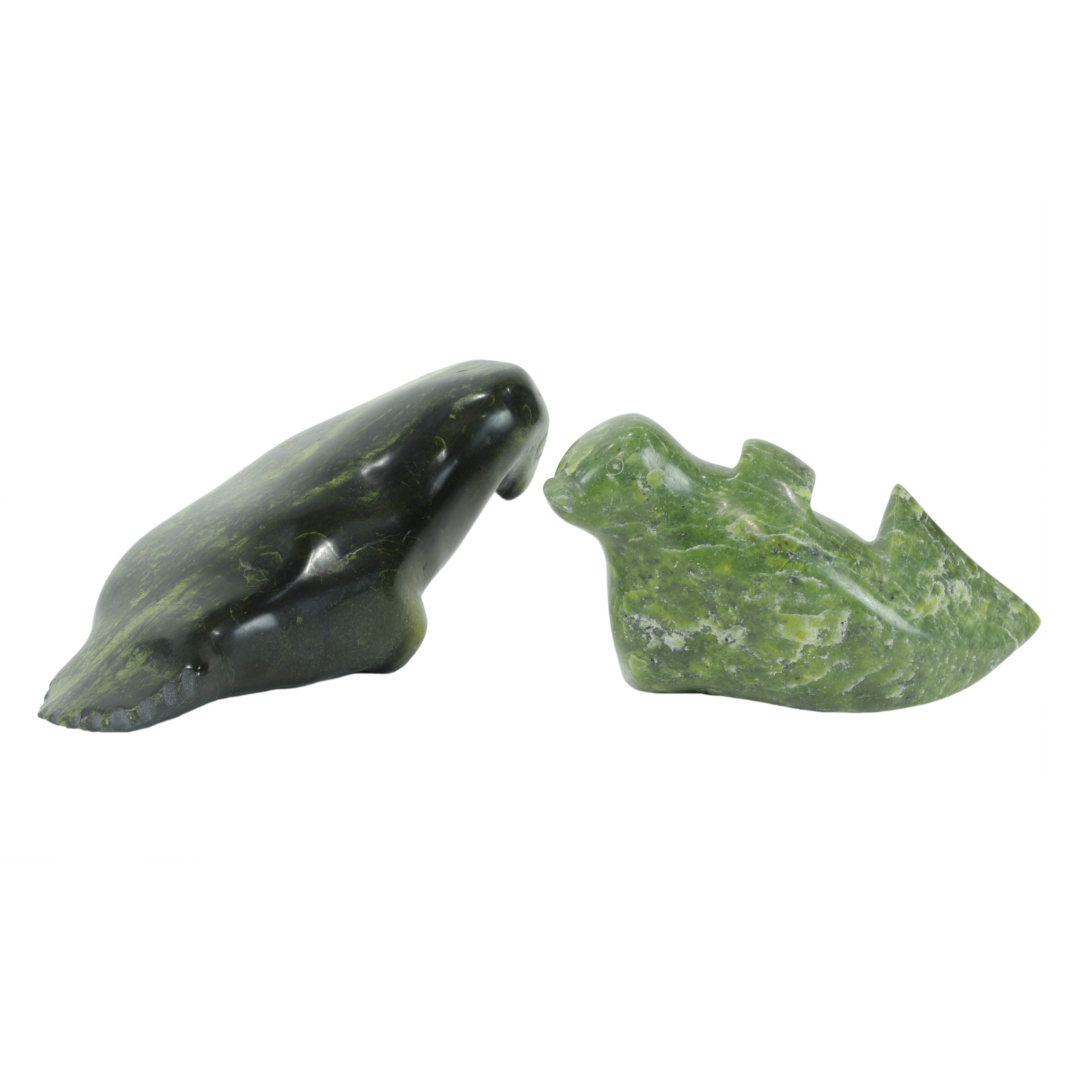 TWO INUIT STONE CARVINGS OF SEALS 3a3d0e