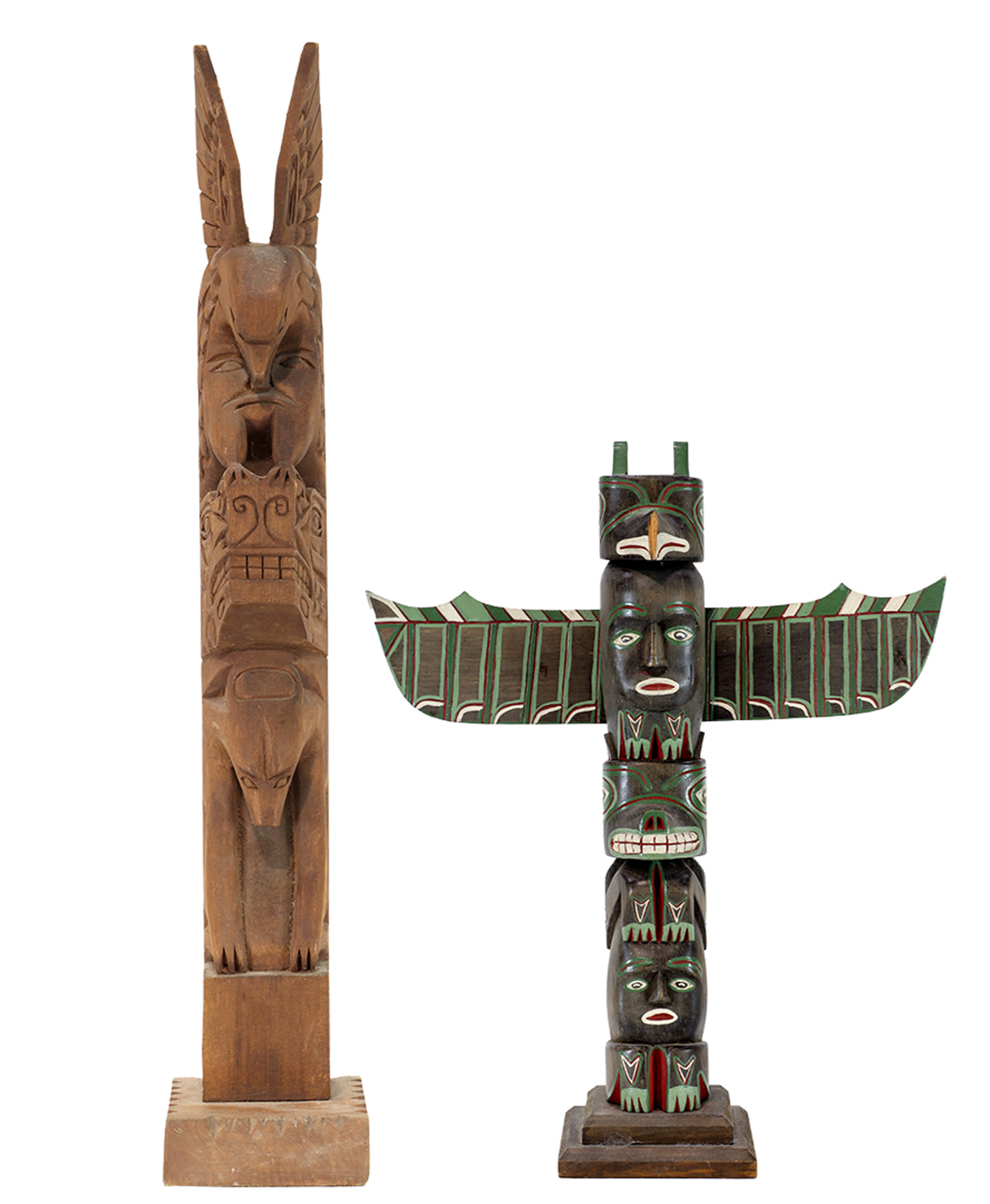 TWO PACIFIC NORTHWESTS TOTEMS,