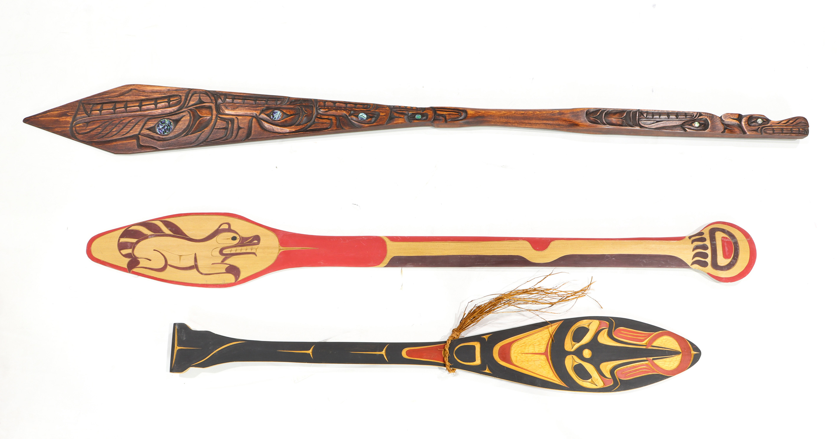 THREE PACIFIC NORTHWEST COAST PADDLES  3a3d21