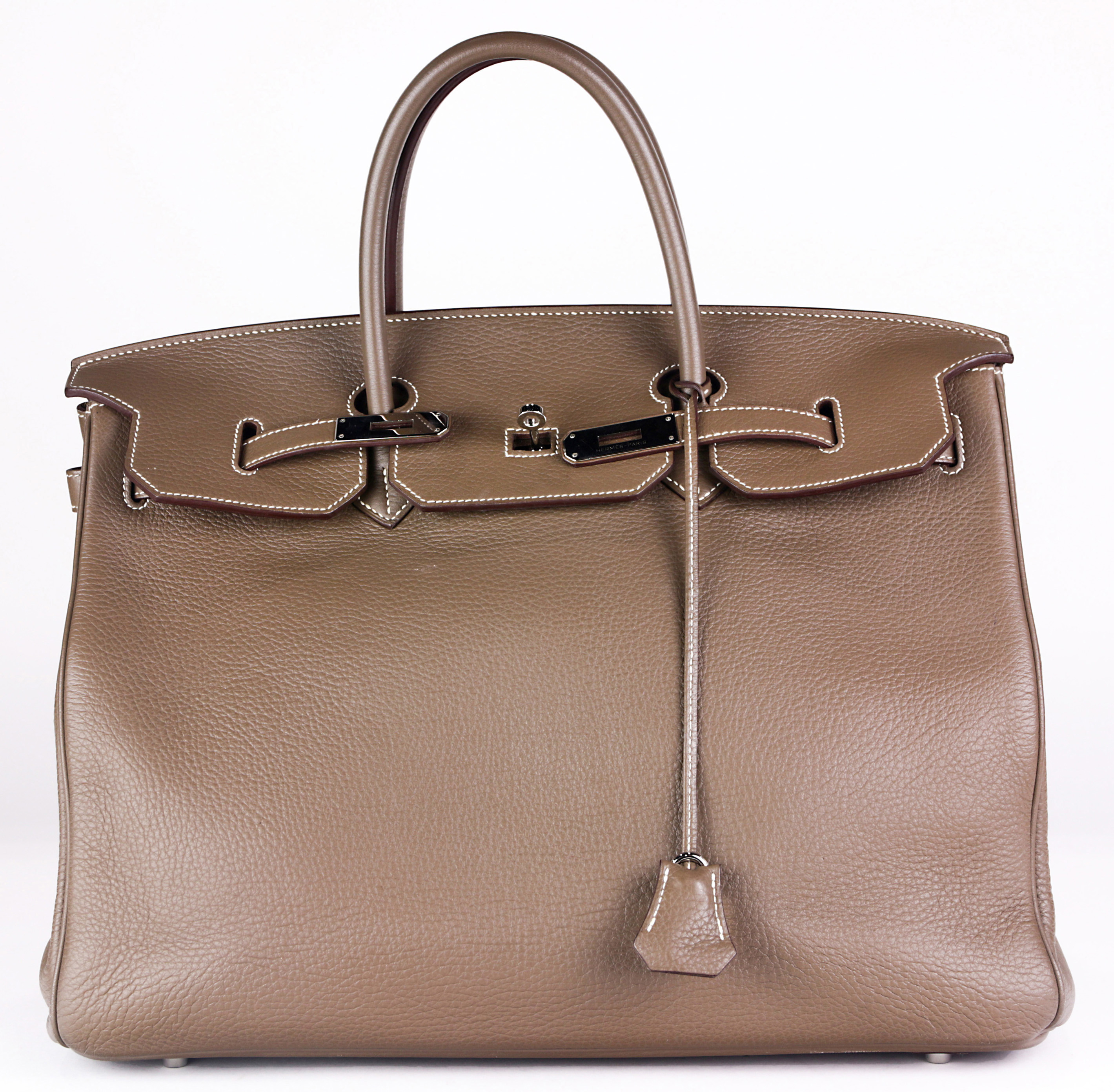 HERMES BIRKIN 40CM ETOUPE HANDBAG,