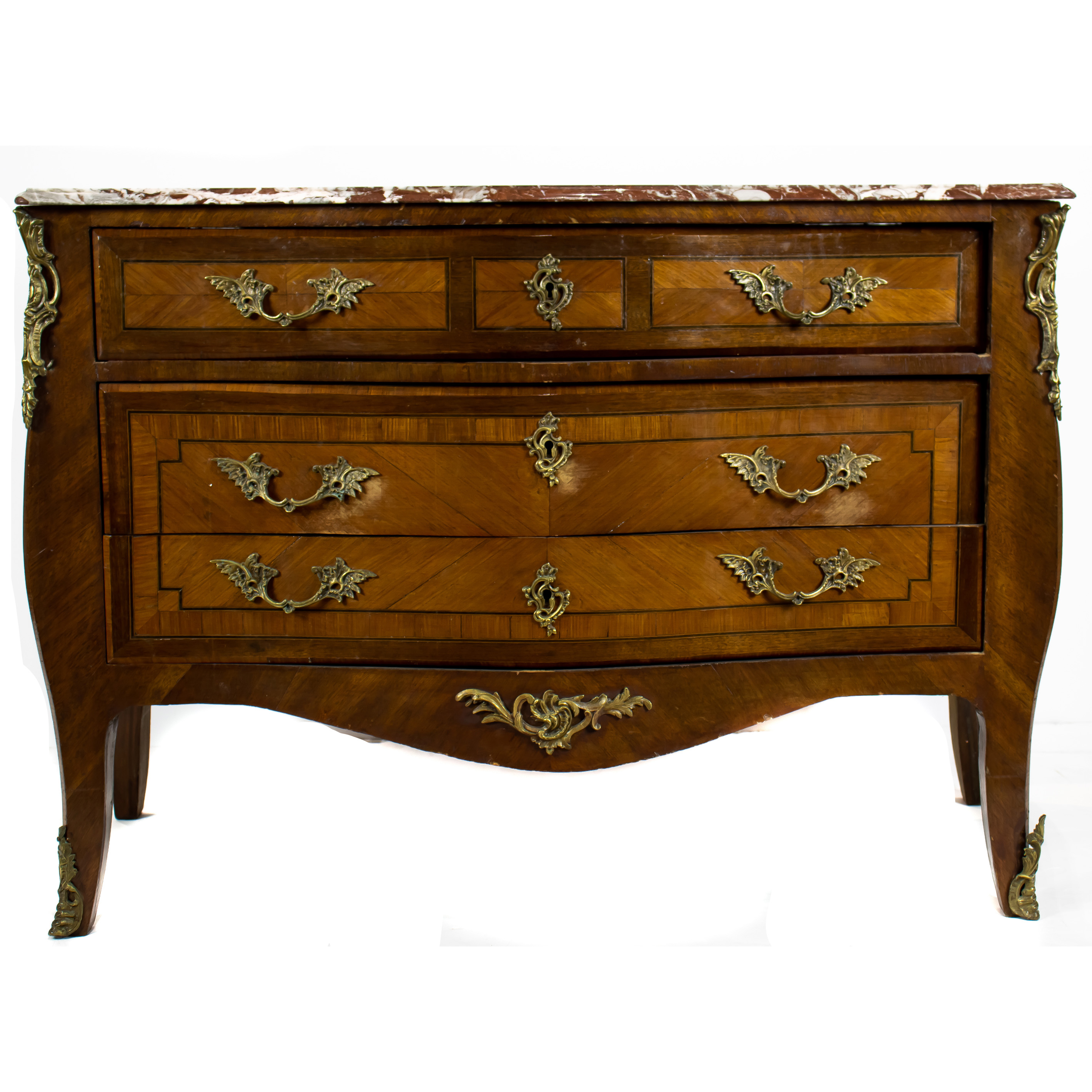 A LOUIS XV STYLE GILT MOUNTED COMMODE 3a3d64