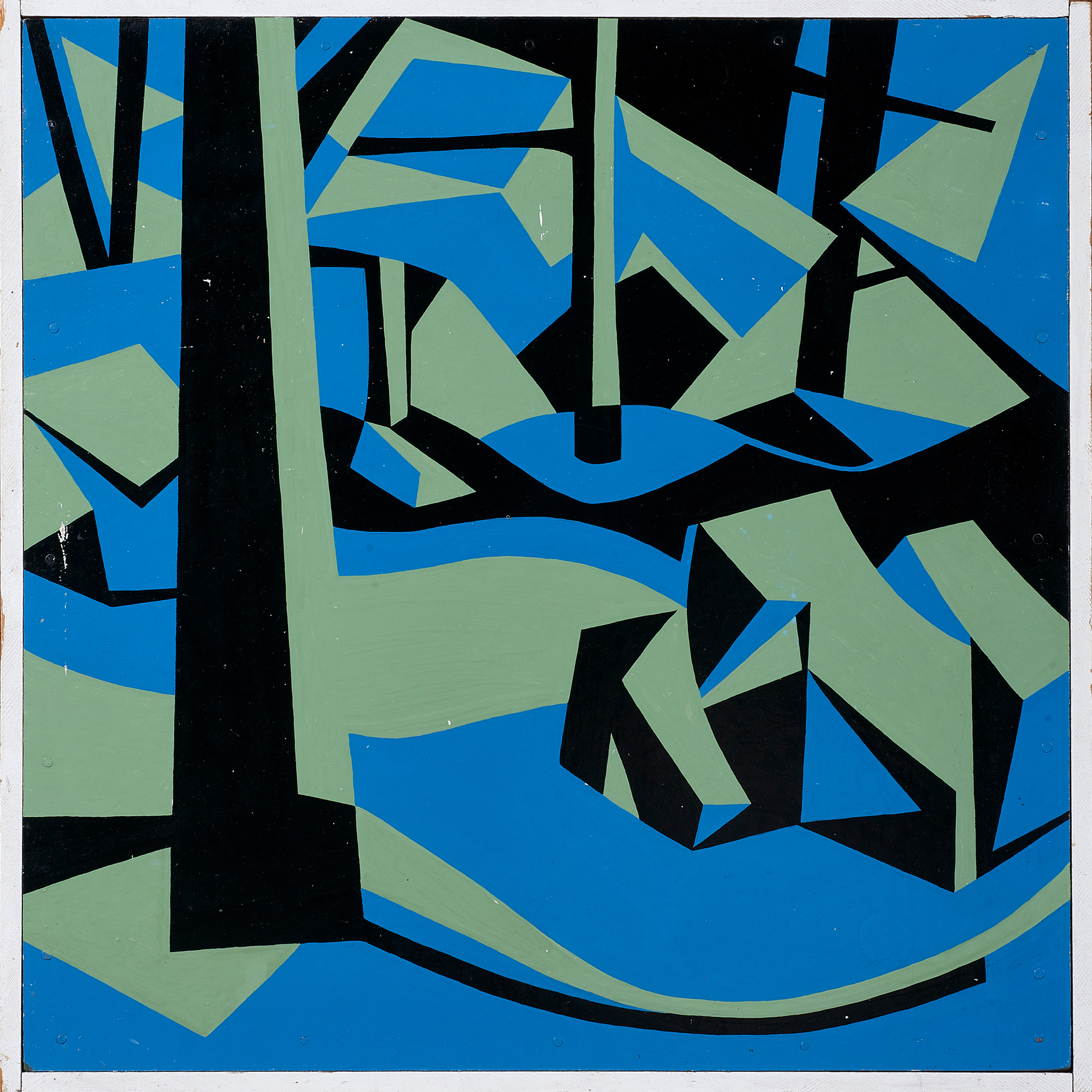 PAINTING, GEOMETRIC FOREST American