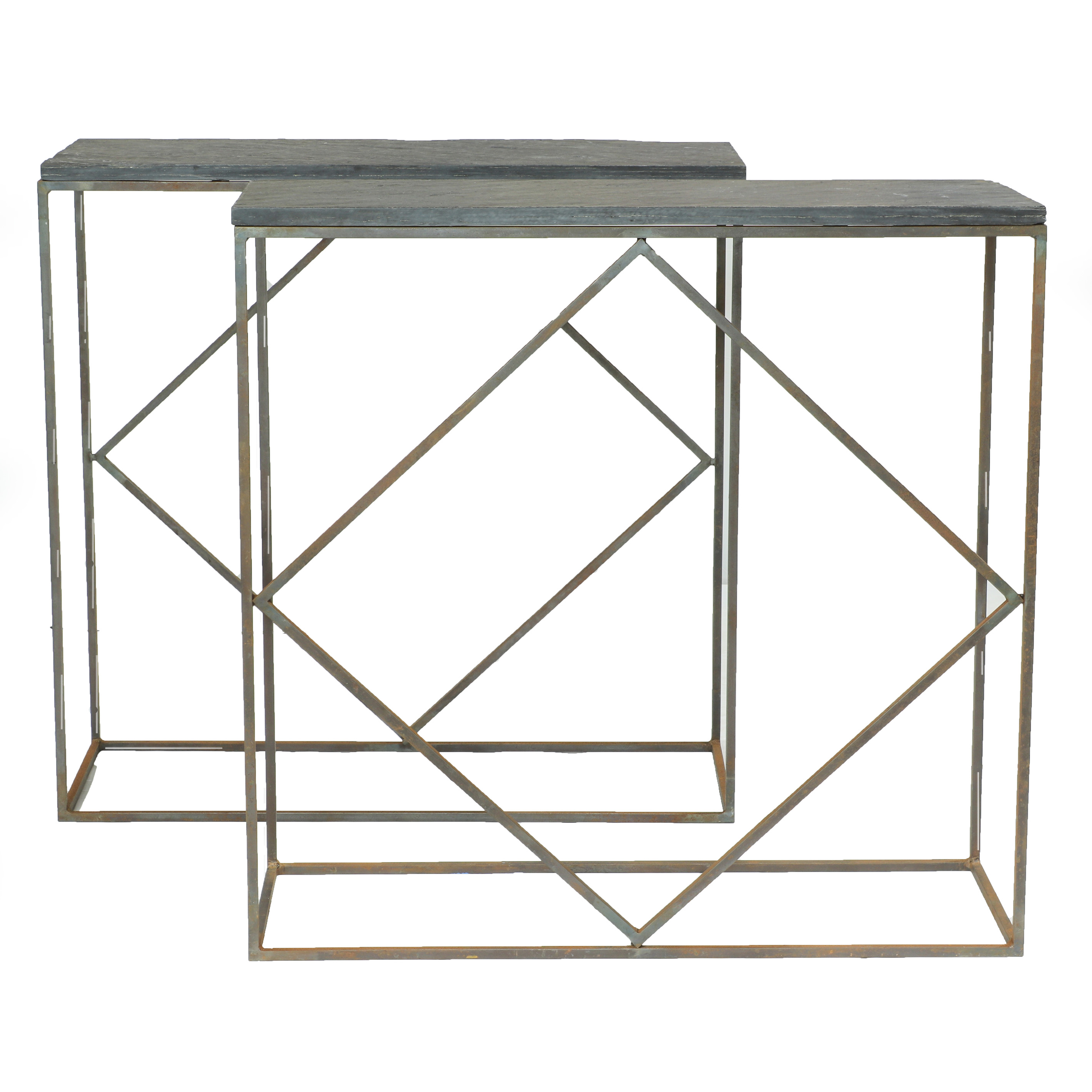 A PAIR OF MODERNIST WROUGHT METAL AND