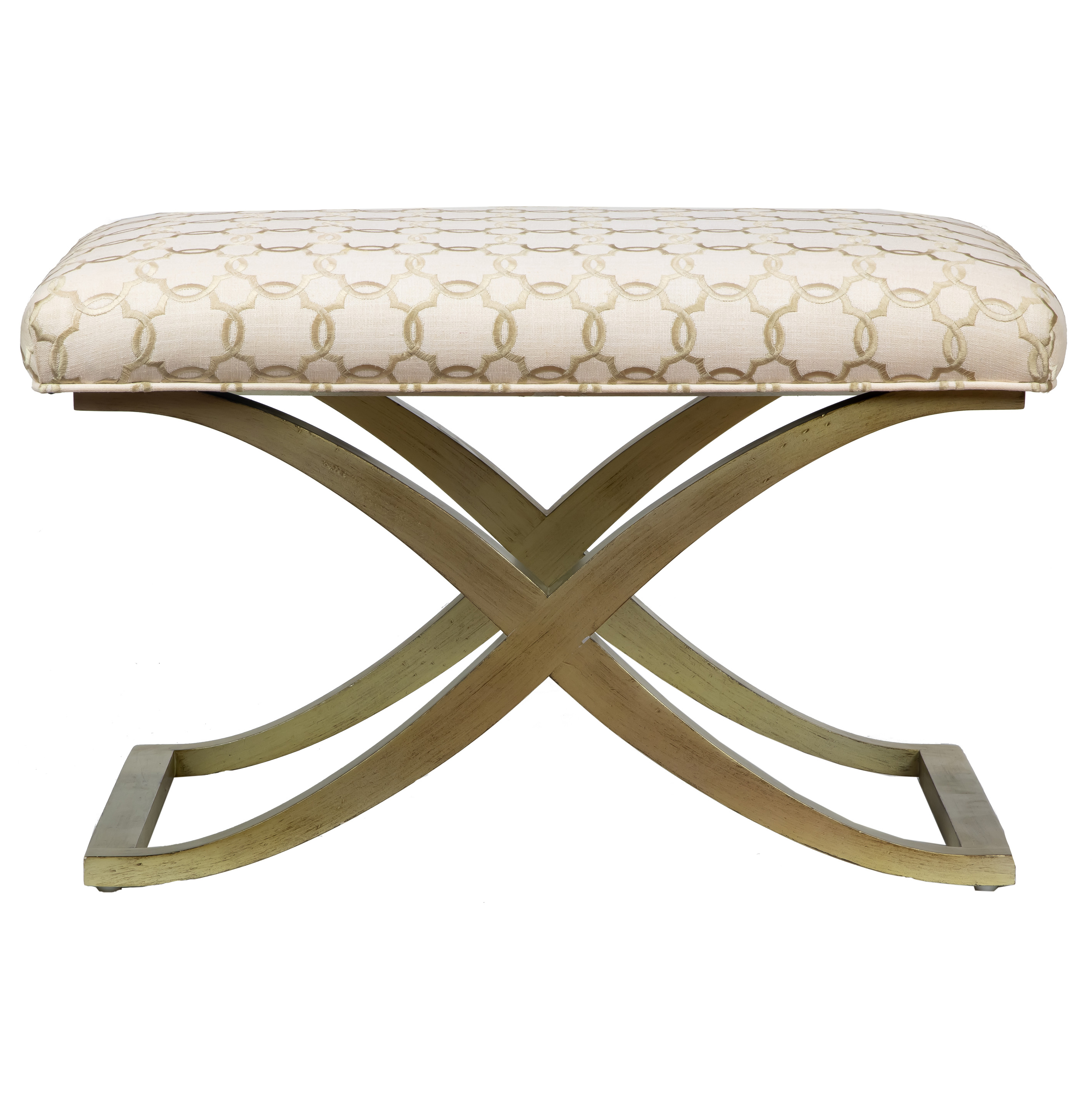 A CONTEMPORARY UPHOLSTERED BENCH