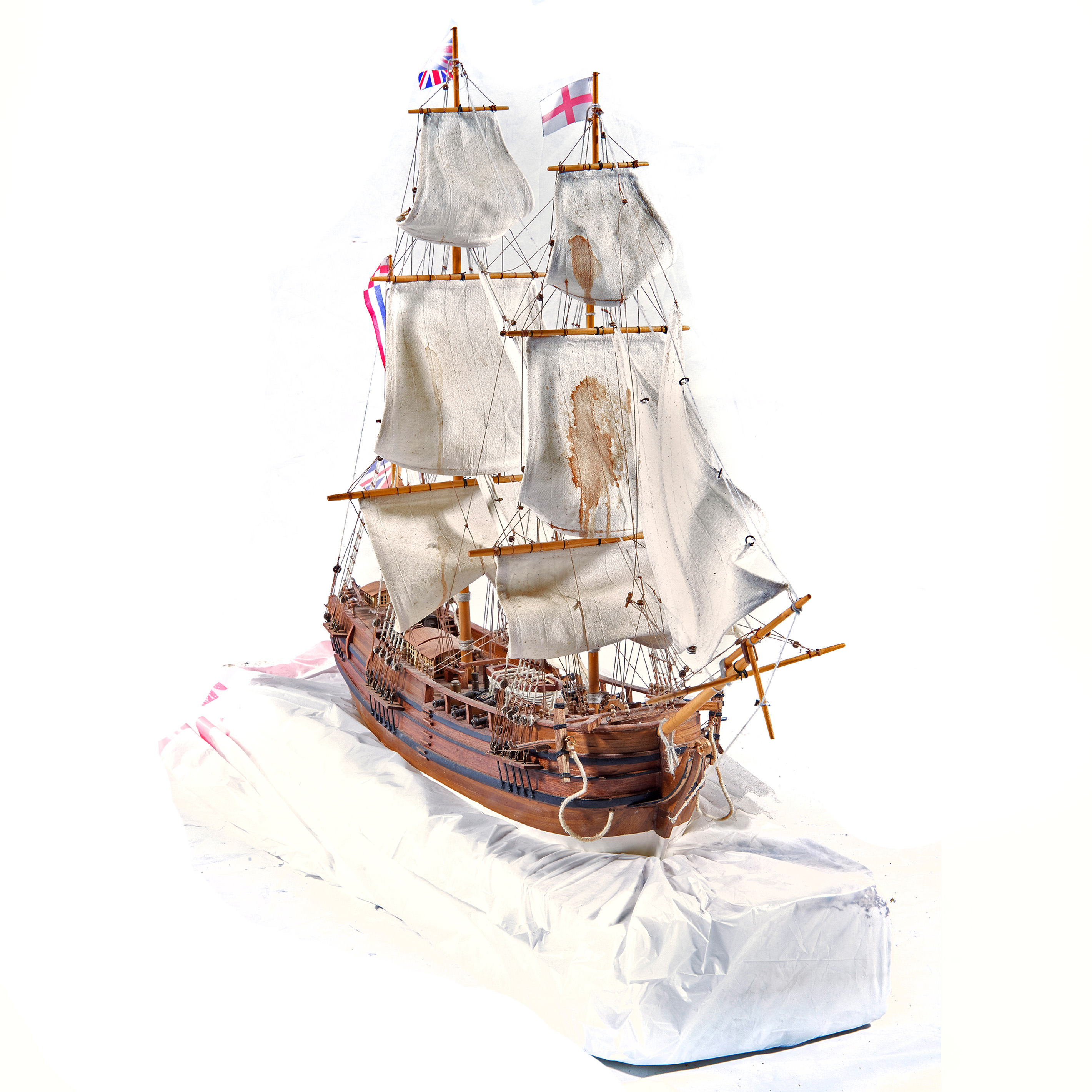 A HAND BUILT SCALE MODEL OF A GALLEON