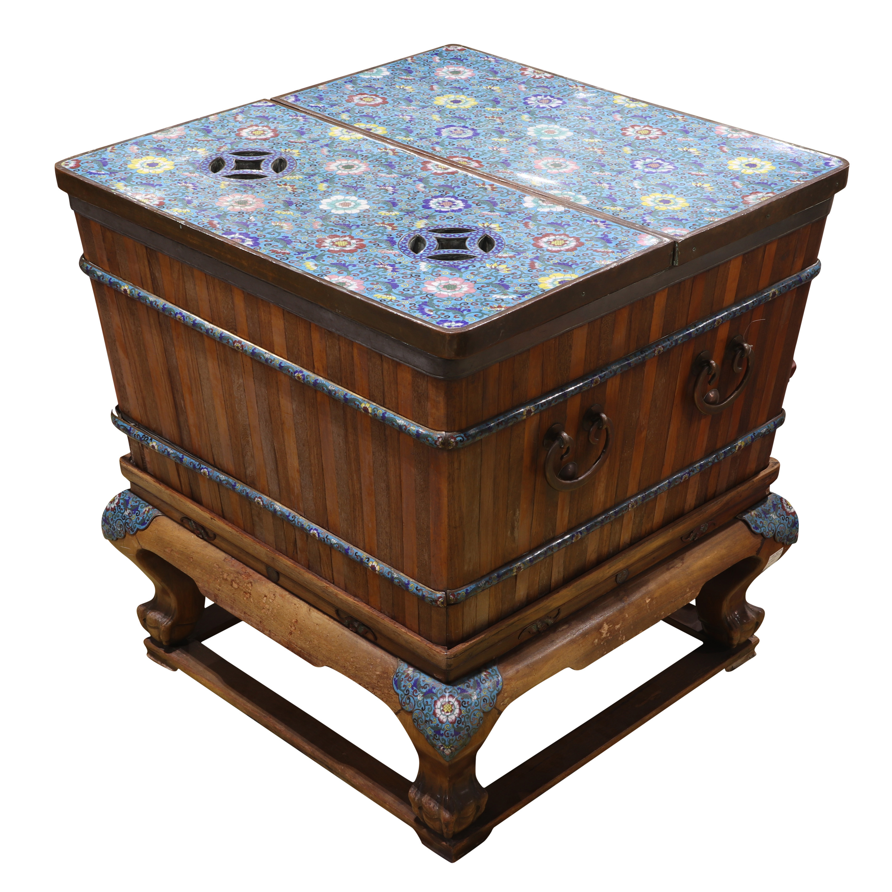 CHINESE CLOISONNE ENAMEL AND HARDWOOD 3a3e8d