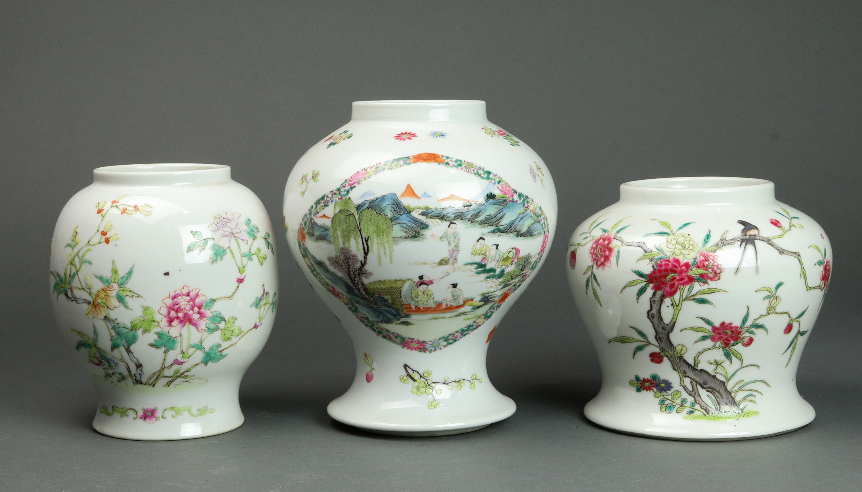 (LOT OF 3) CHINESE FAMILLE ROSE