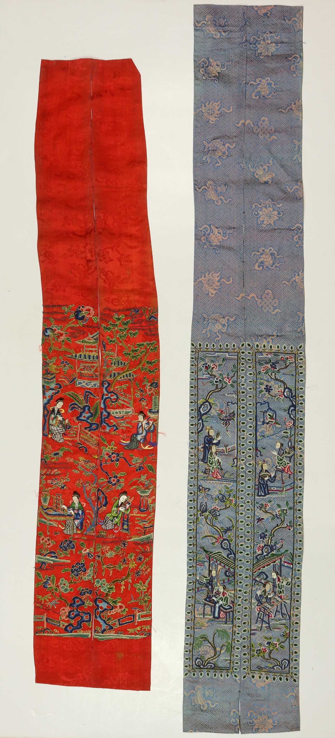 TWO PAIRS OF CHINESE EMBROIDERED 3a3eb2