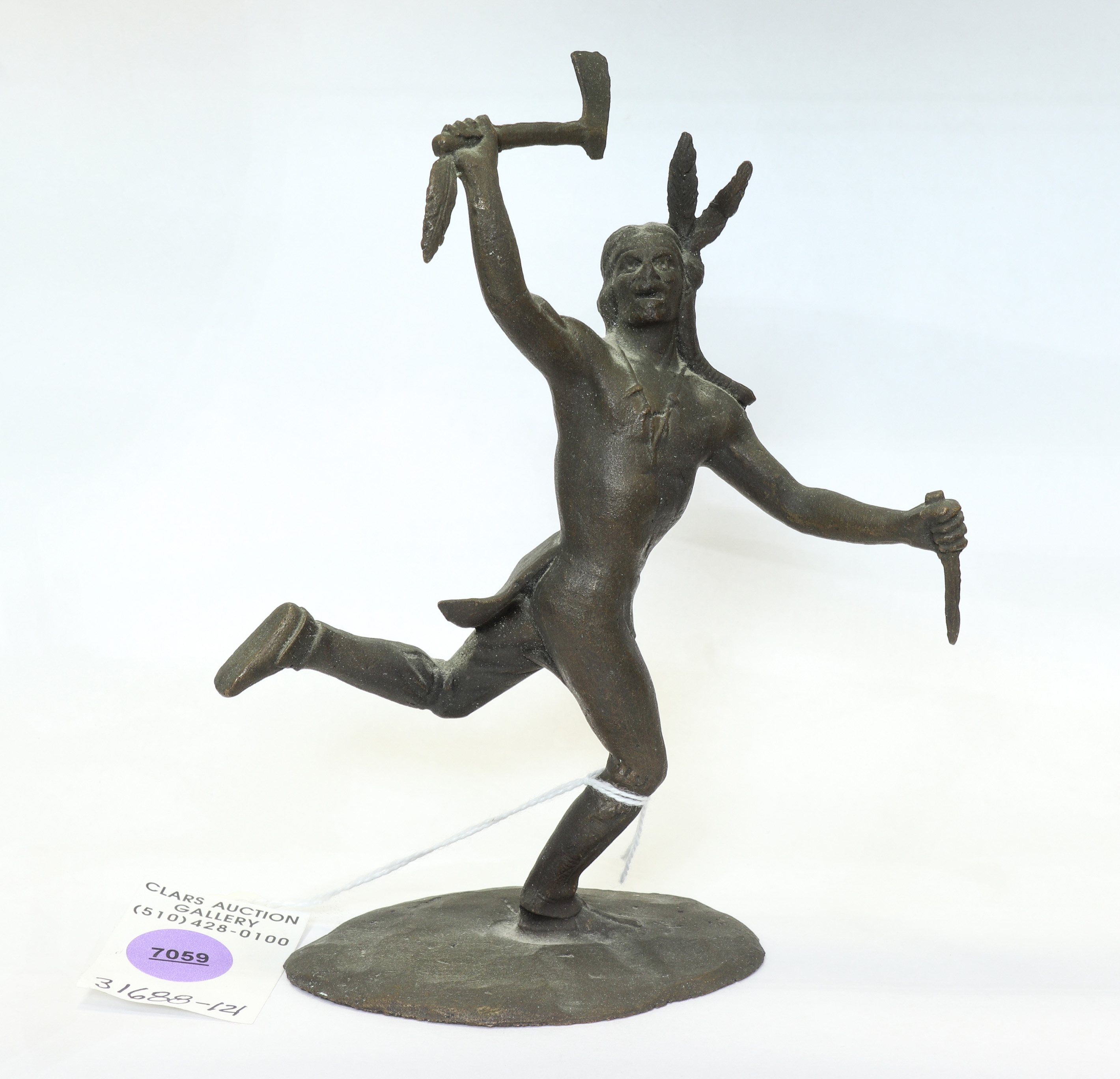 PATINATED BRONZE FIGURE OF A NATIVE 3a3ef6