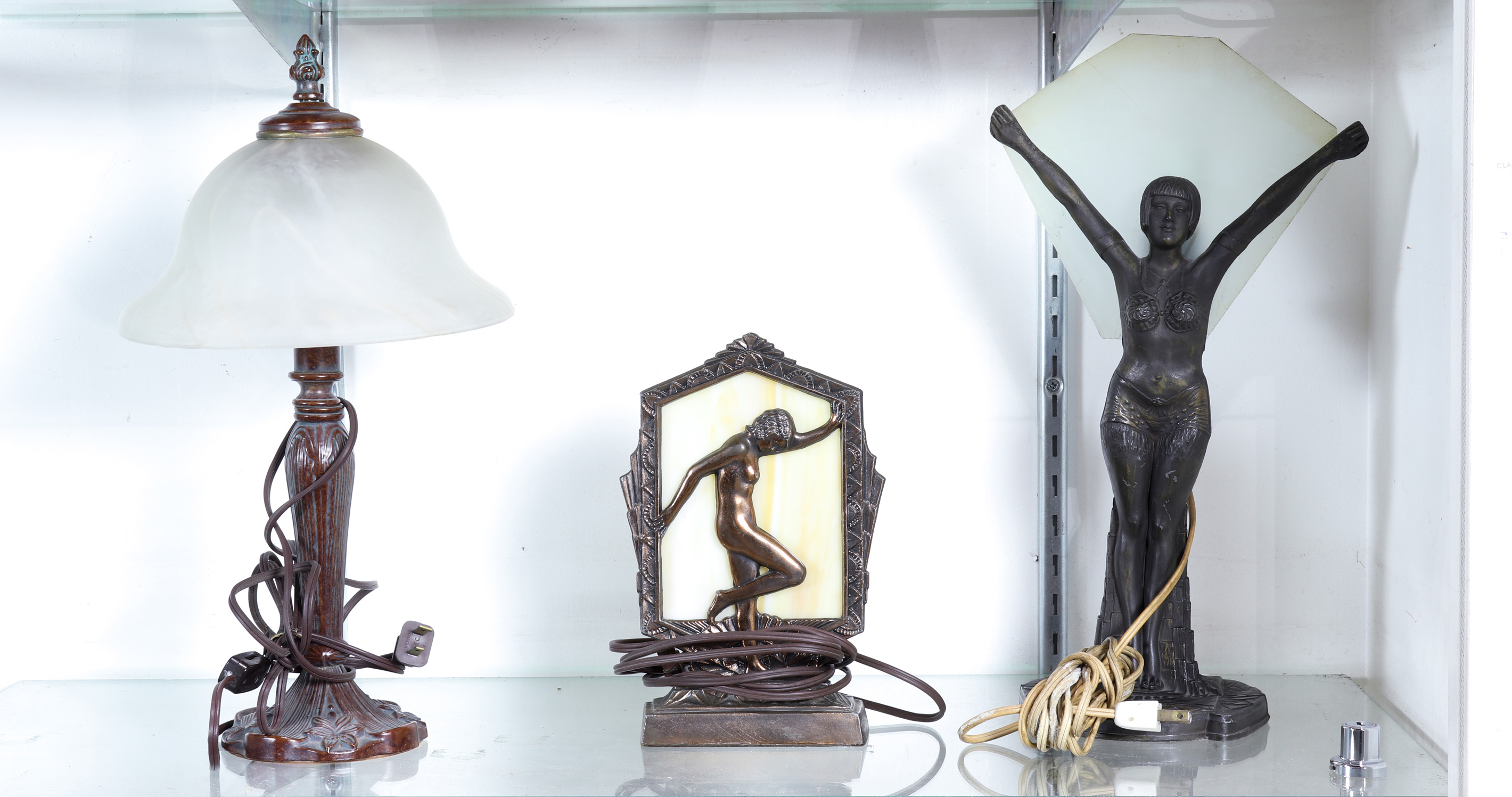 (LOT OF 3) ART DECO STYLE LAMPS