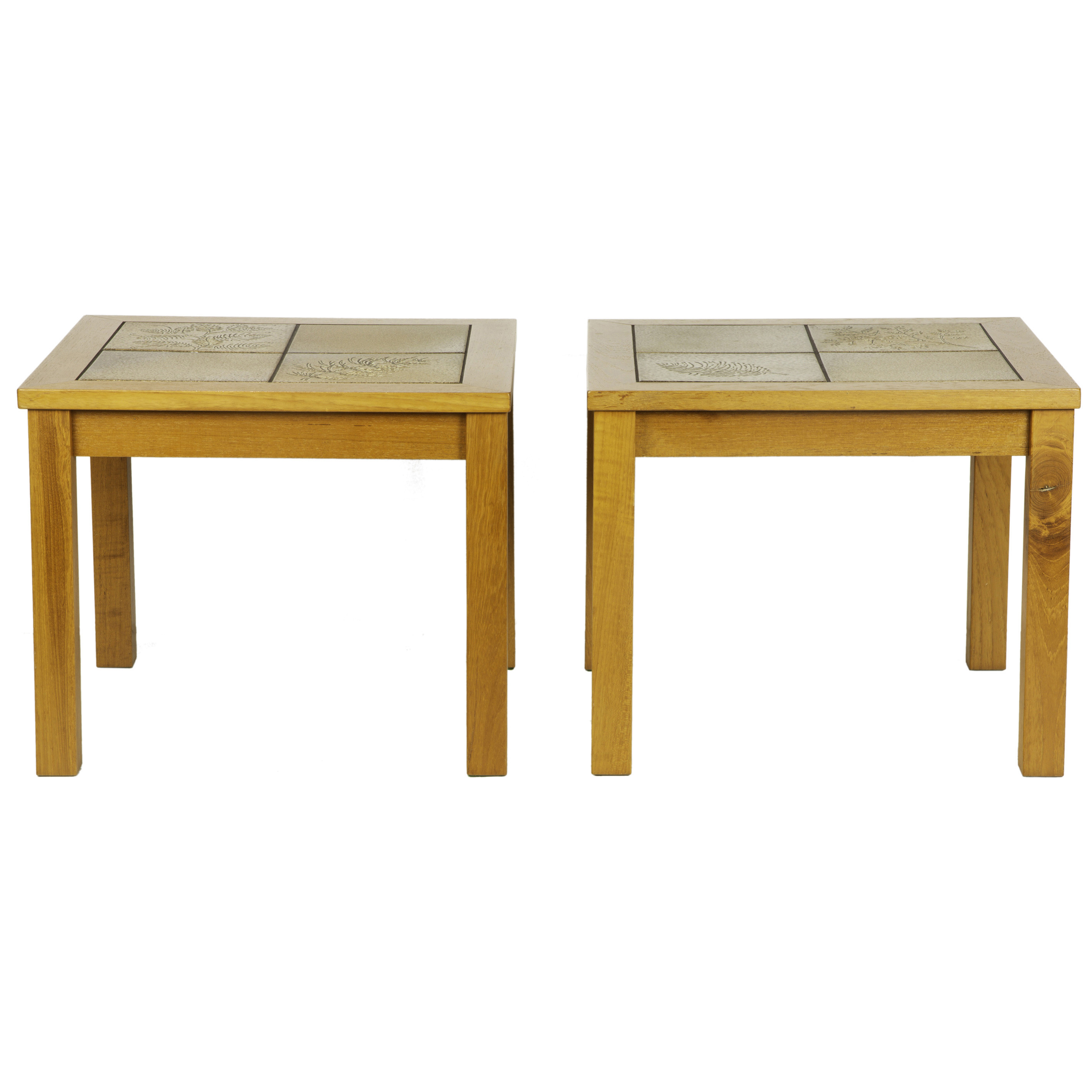 PAIR OF DANISH MODERN TILE TOP