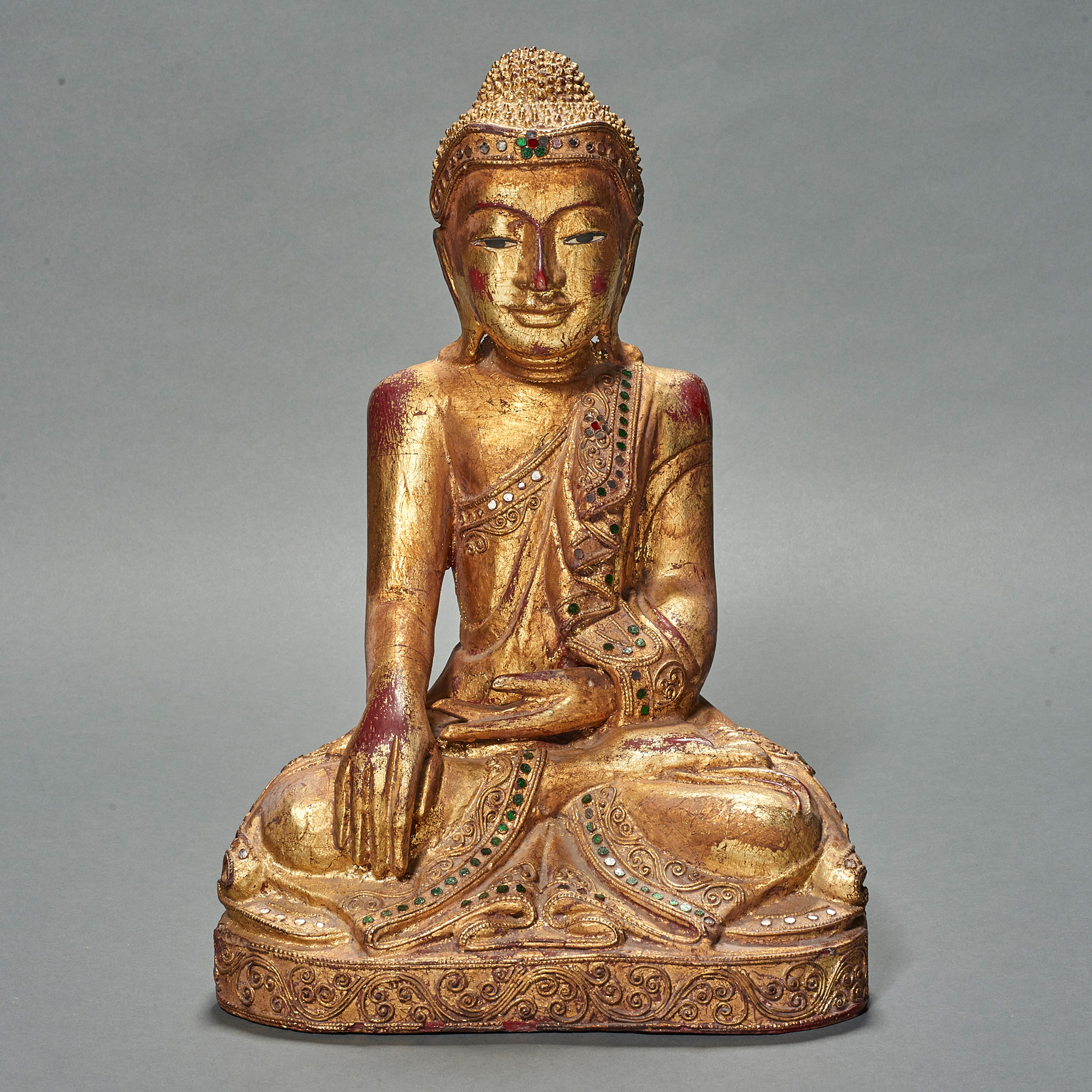 BURMESE GILT LACQUERED BUDDHA Burmese 3a4073