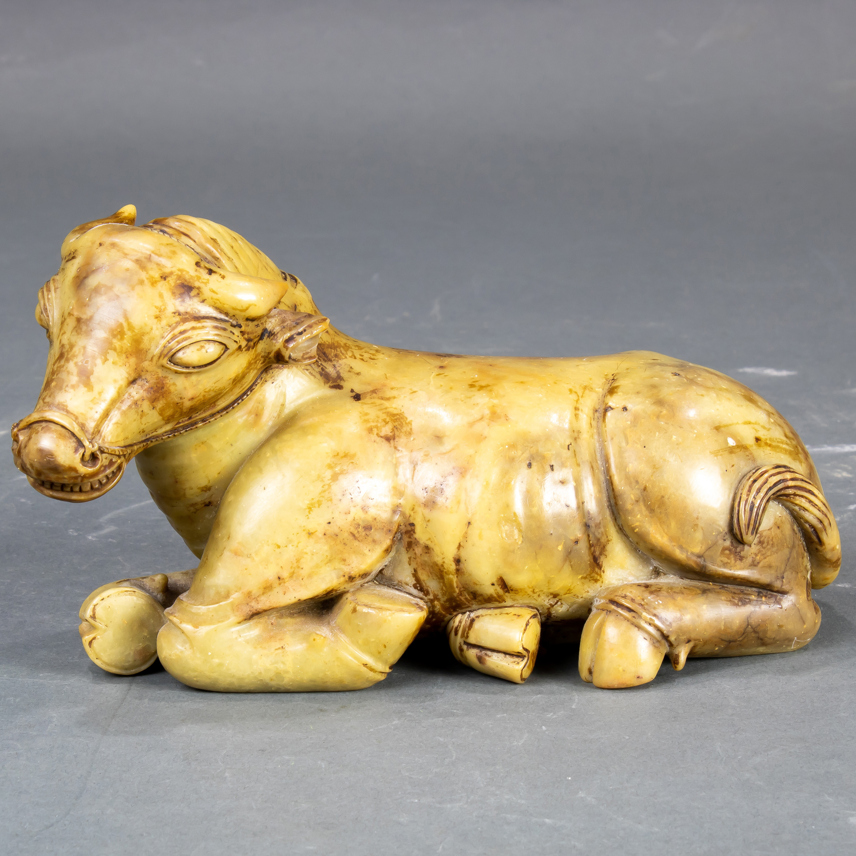 CHINESE SOAPSTONE CARVING OF A BUFFALO