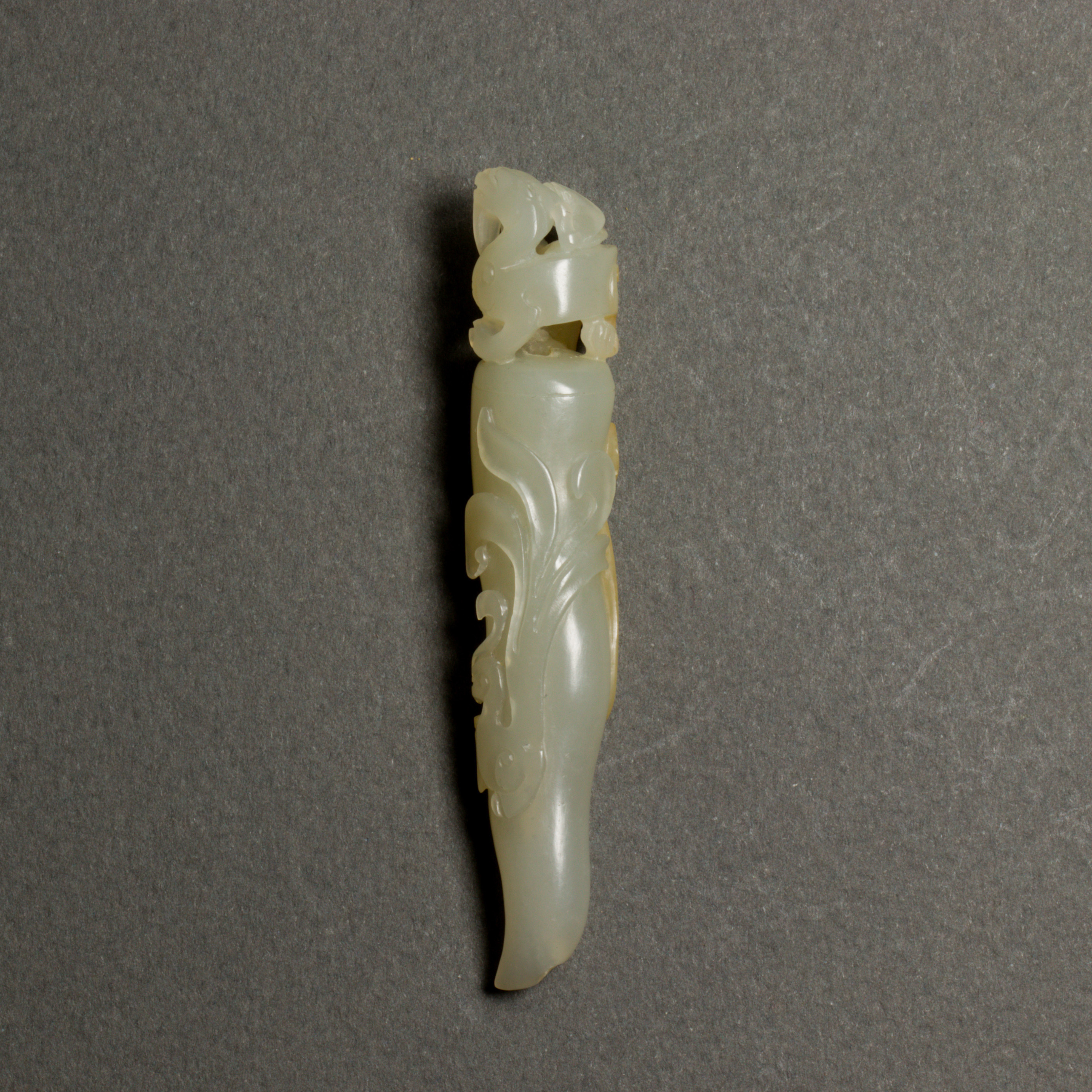 CHINESE WHITE JADE PENDANT PIN 3a408e