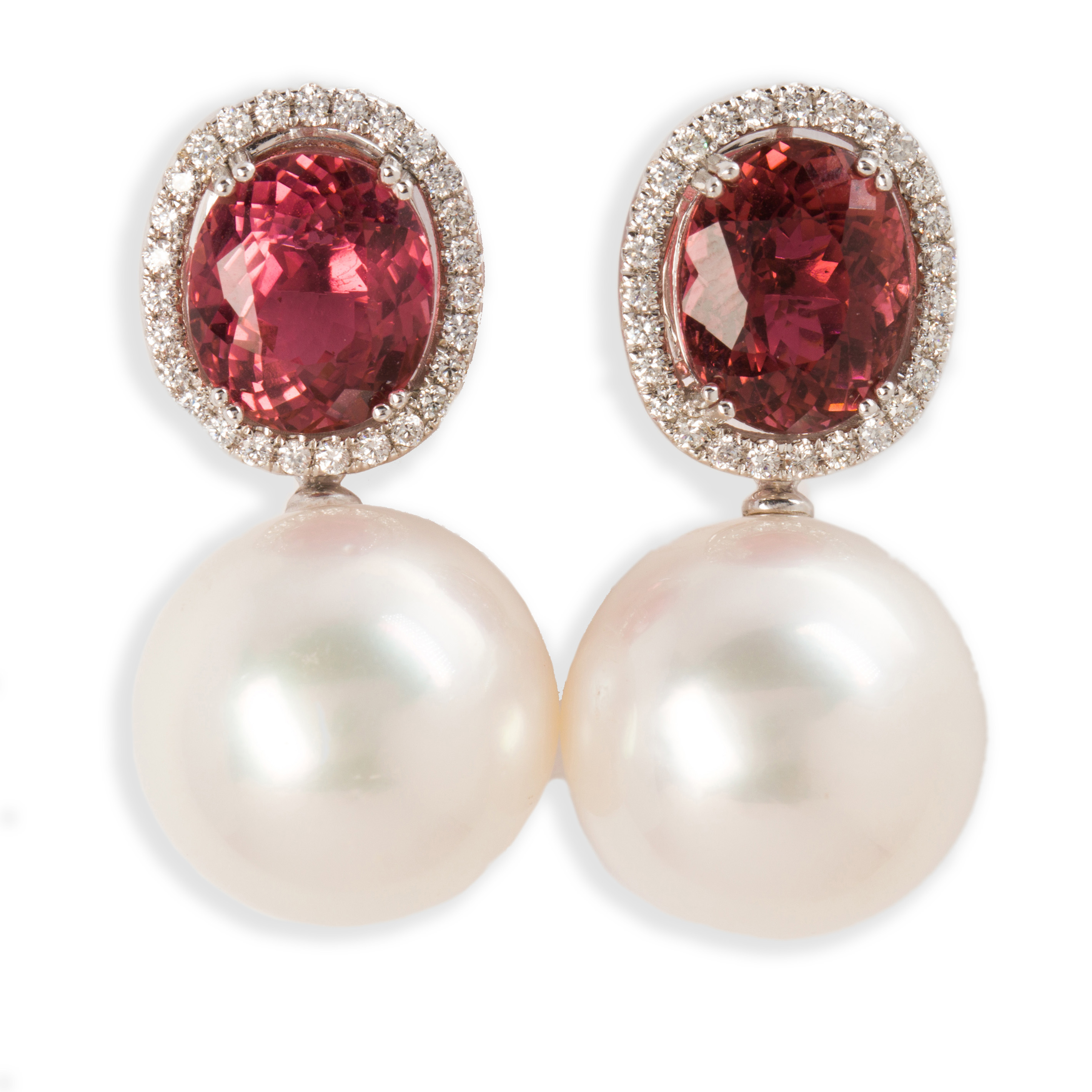 A PAIR OF SOUTH SEA PEARL AND PINK