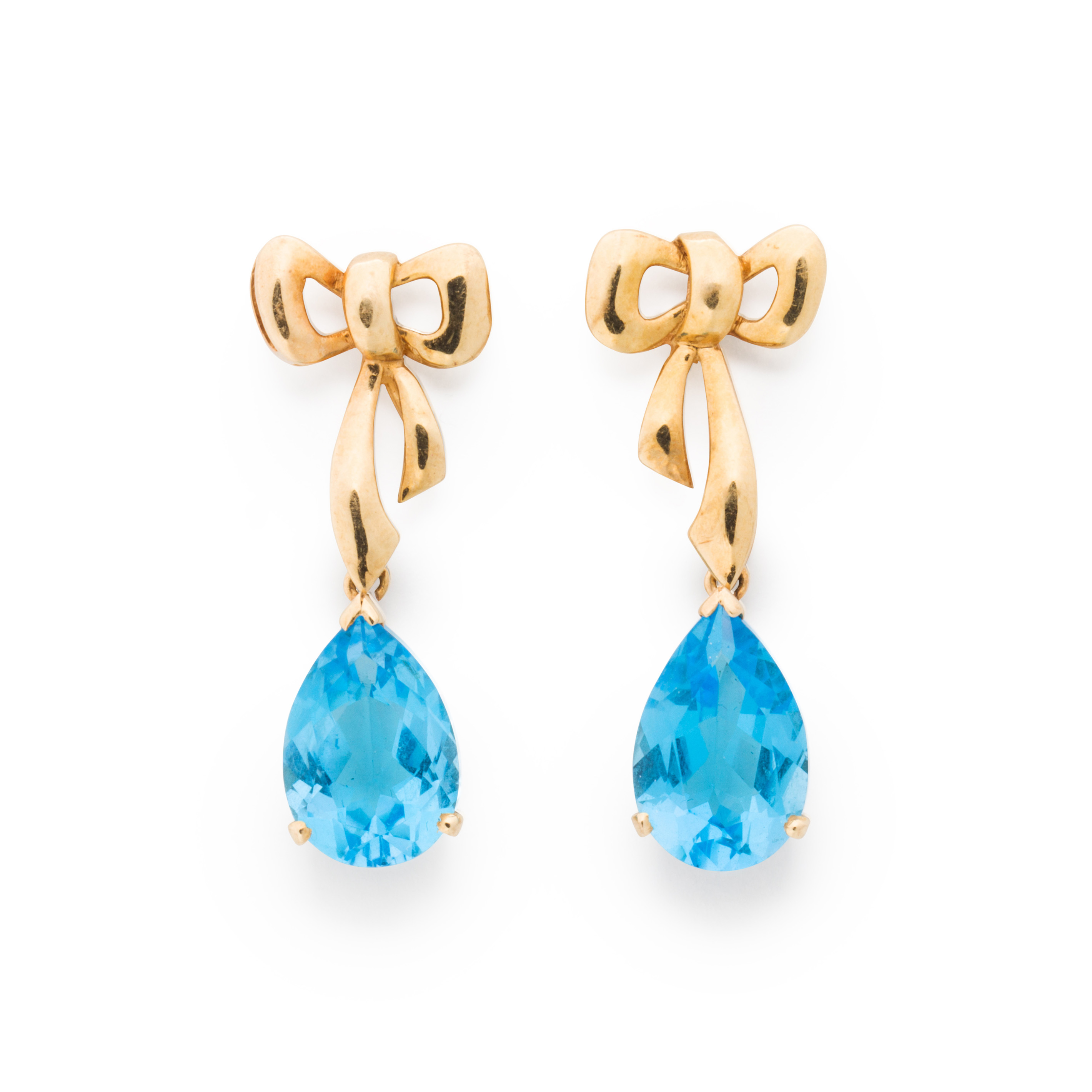A PAIR OF BLUE TOPAZ AND FOURTEEN 3a41c2