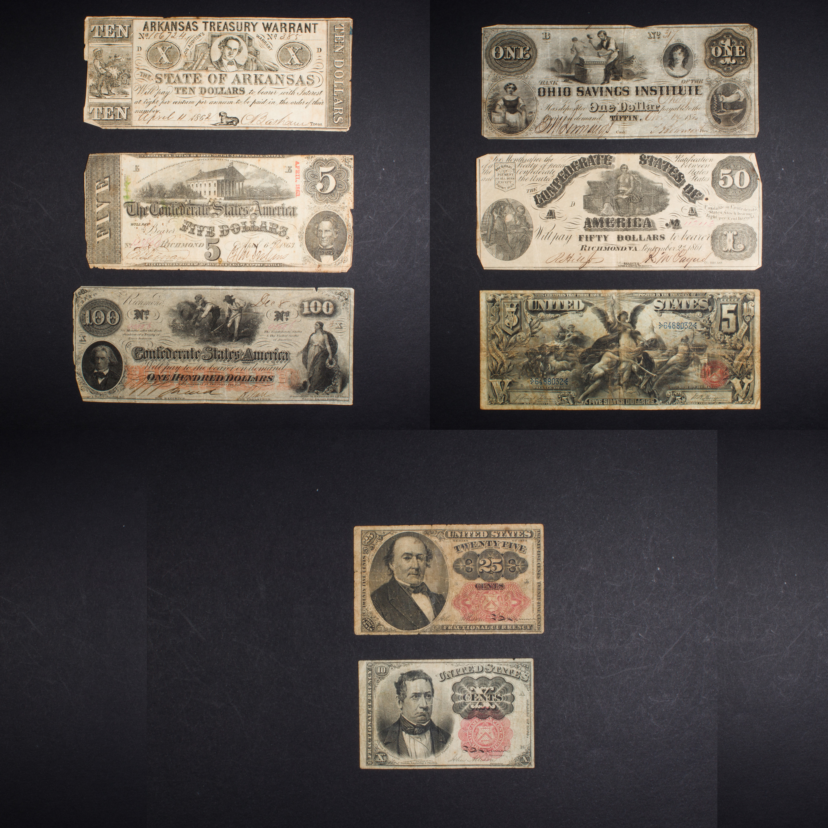 (LOT OF 8) AMERICAN CURRENCY: (2)