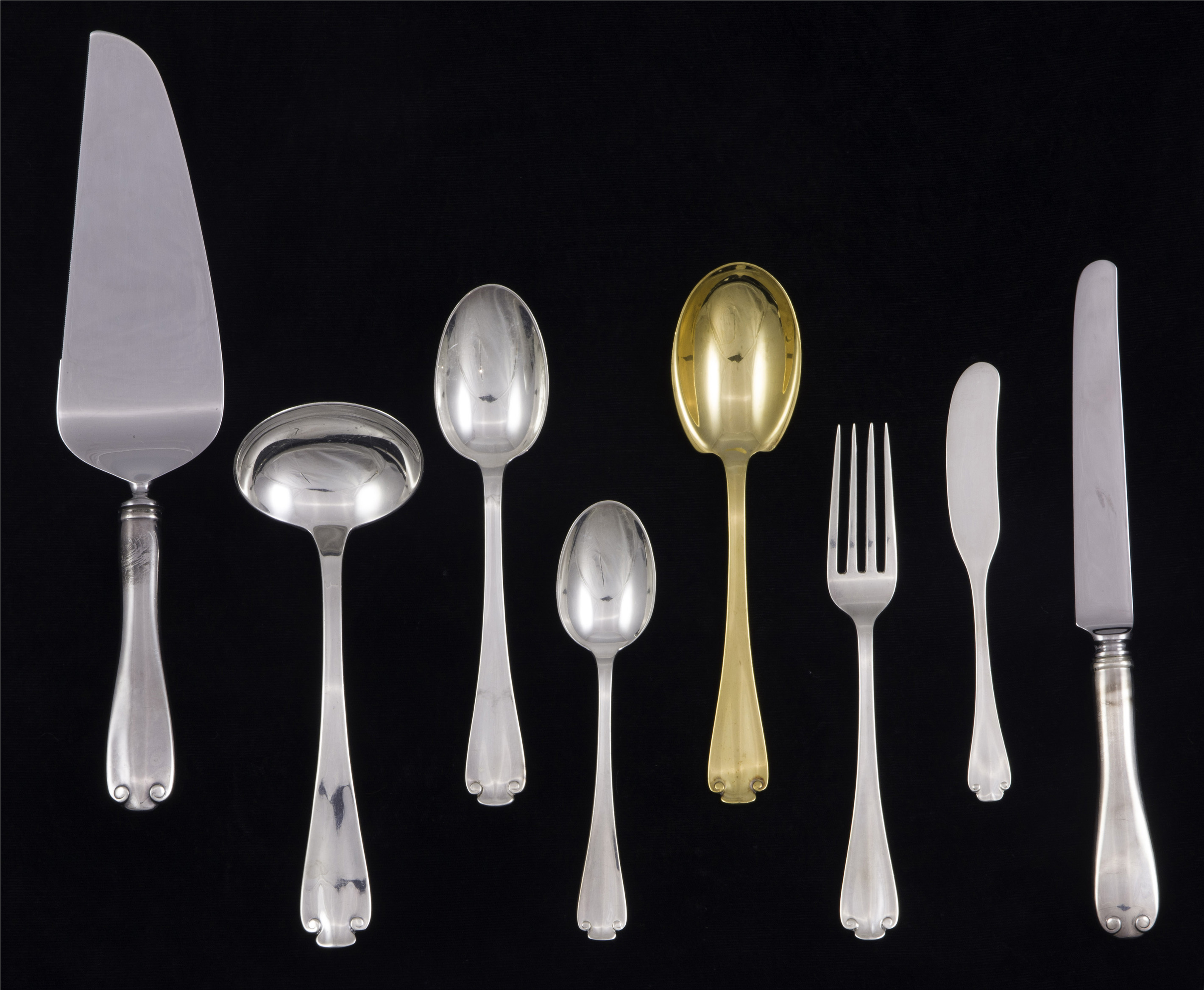 A (8) TIFFANY FLEMISH STERLING FLATWARE: