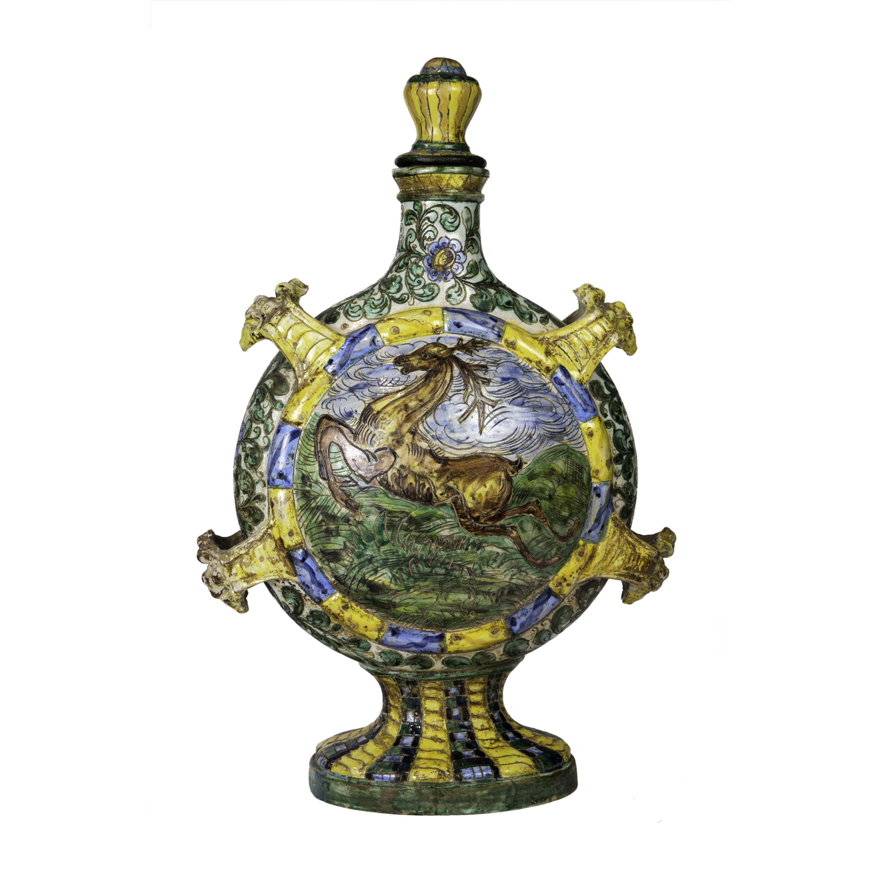 LARGE ITALIAN MAJOLICA BOTTLE WITH 3a4254