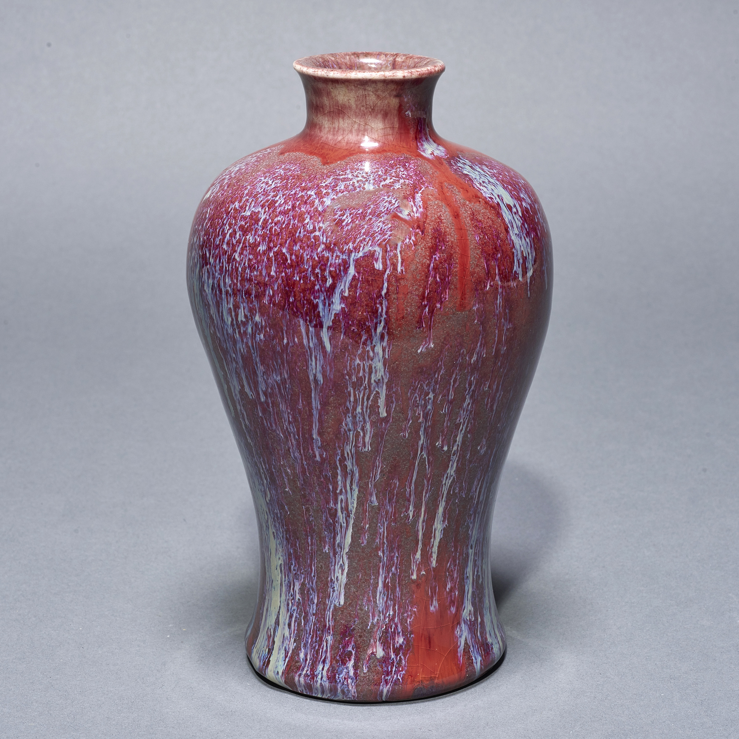 CHINESE FLAMBE GLAZED VASE Chinese 3a4313