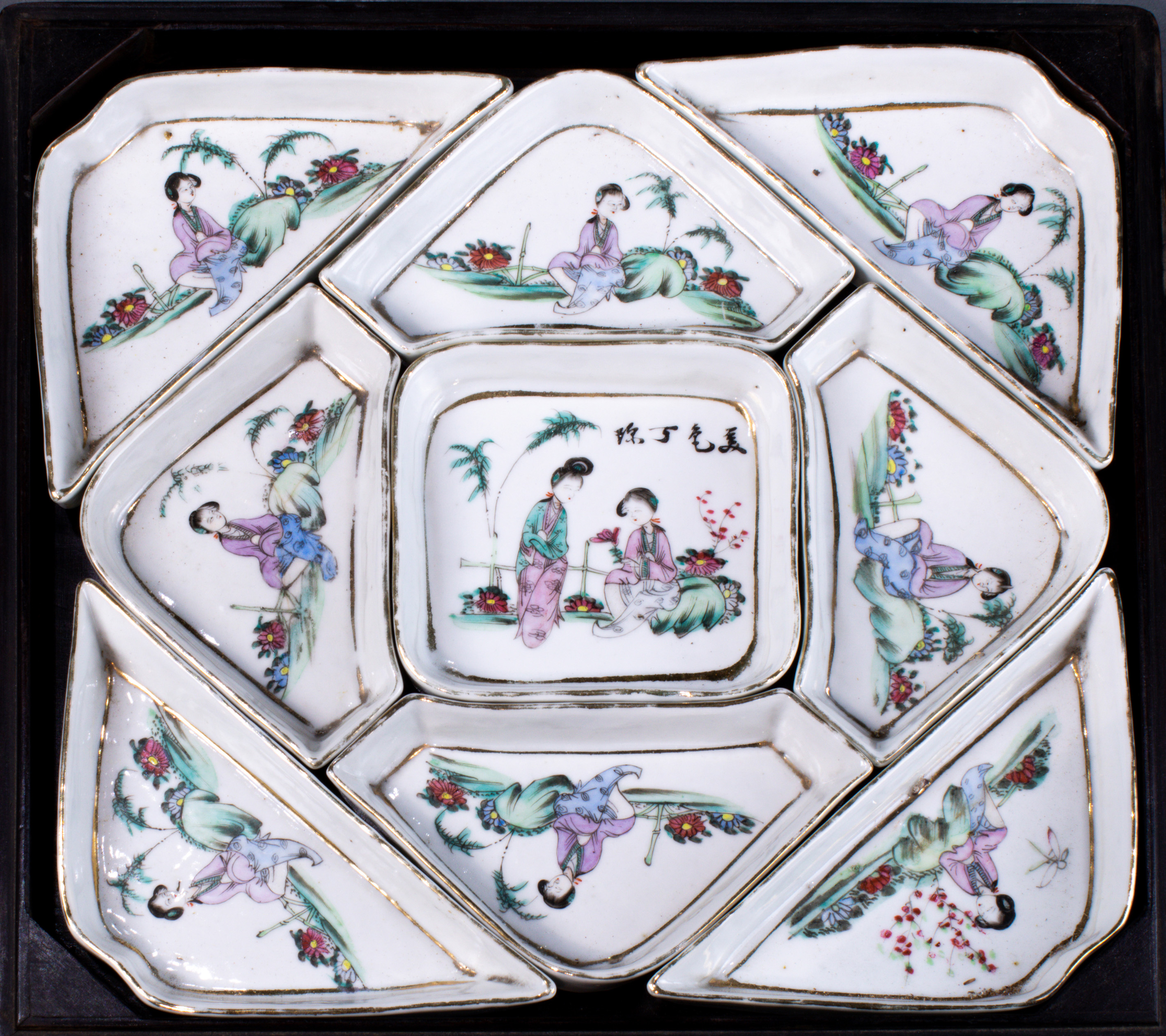  SET OF 9 CHINESE FAMILLE ROSE 3a4325