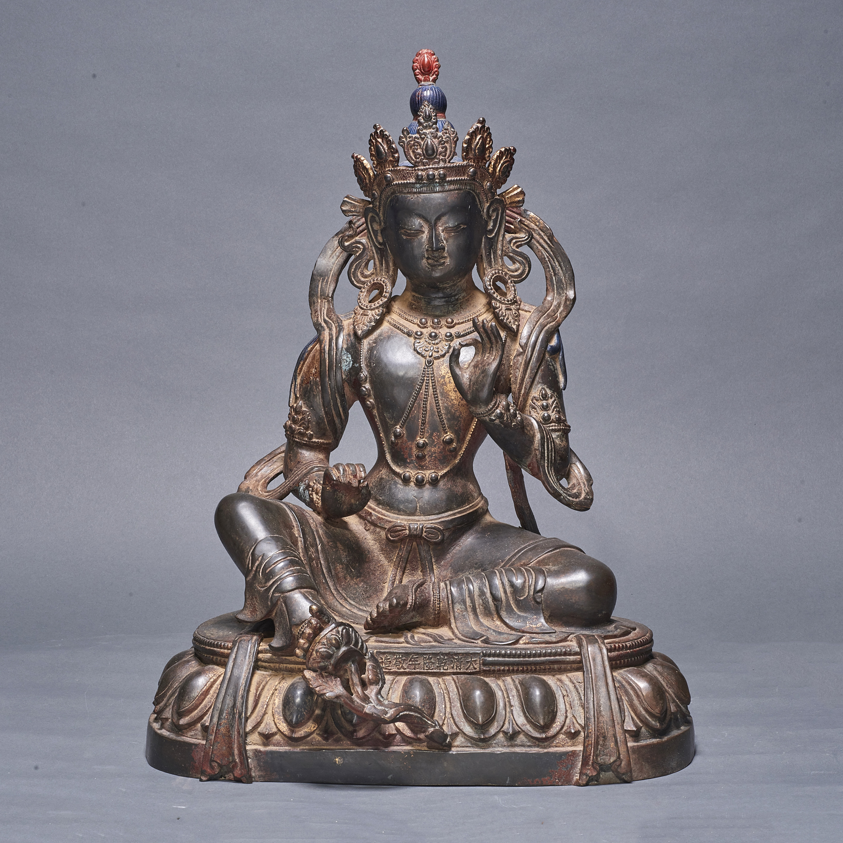 SINO-TIBETAN GILT BRONZE BUDDHA