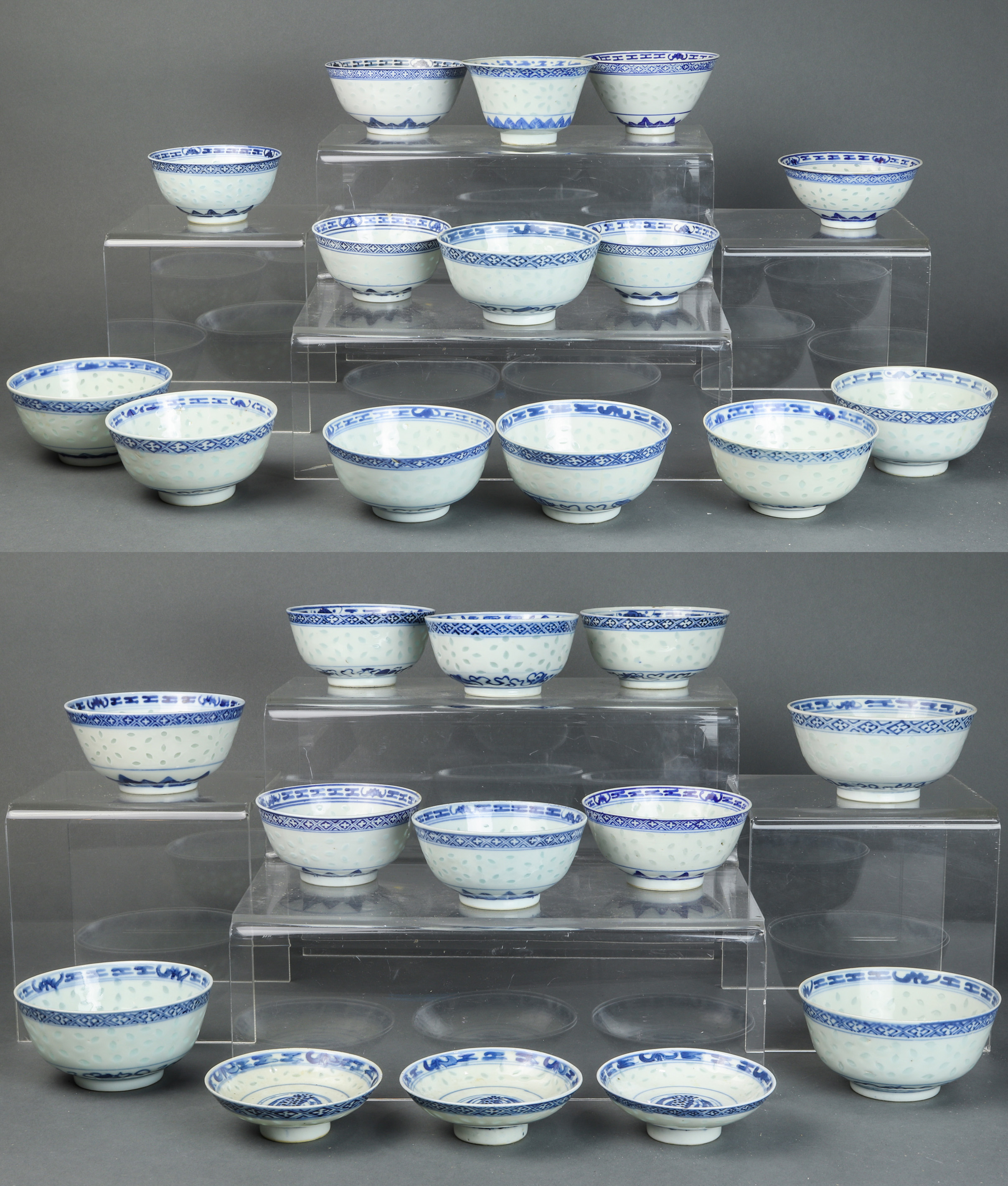 (LOT OF 27) CHINESE BLUE AND WHITE