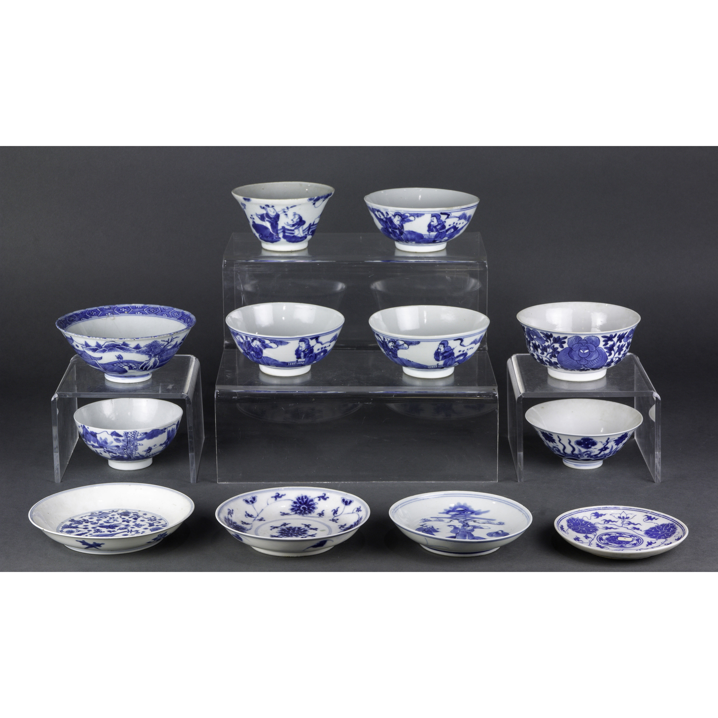  LOT OF 11 CHINESE BLUE AND WHITE 3a4335