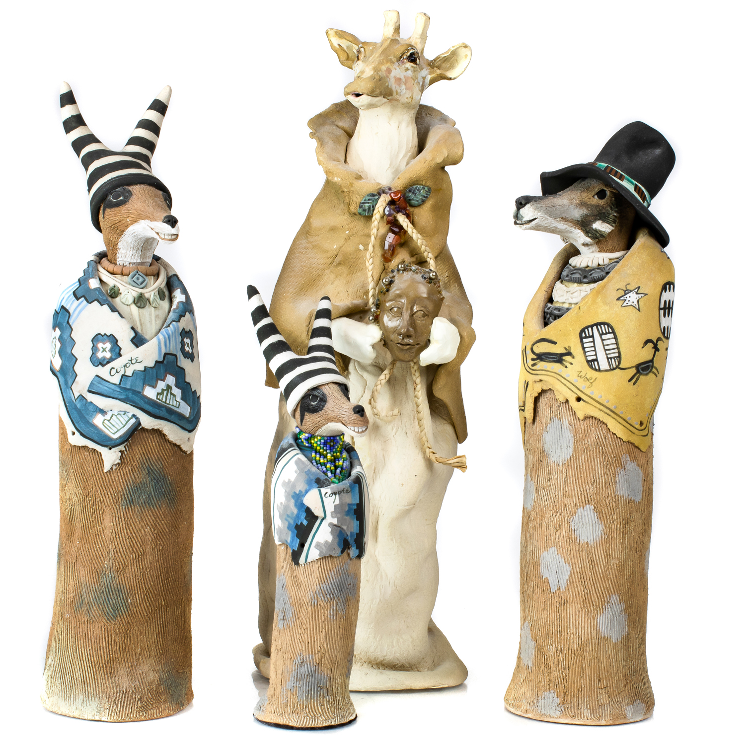  LOT OF 4 ANTHROPOMORPHIC POTTERY 3a4387
