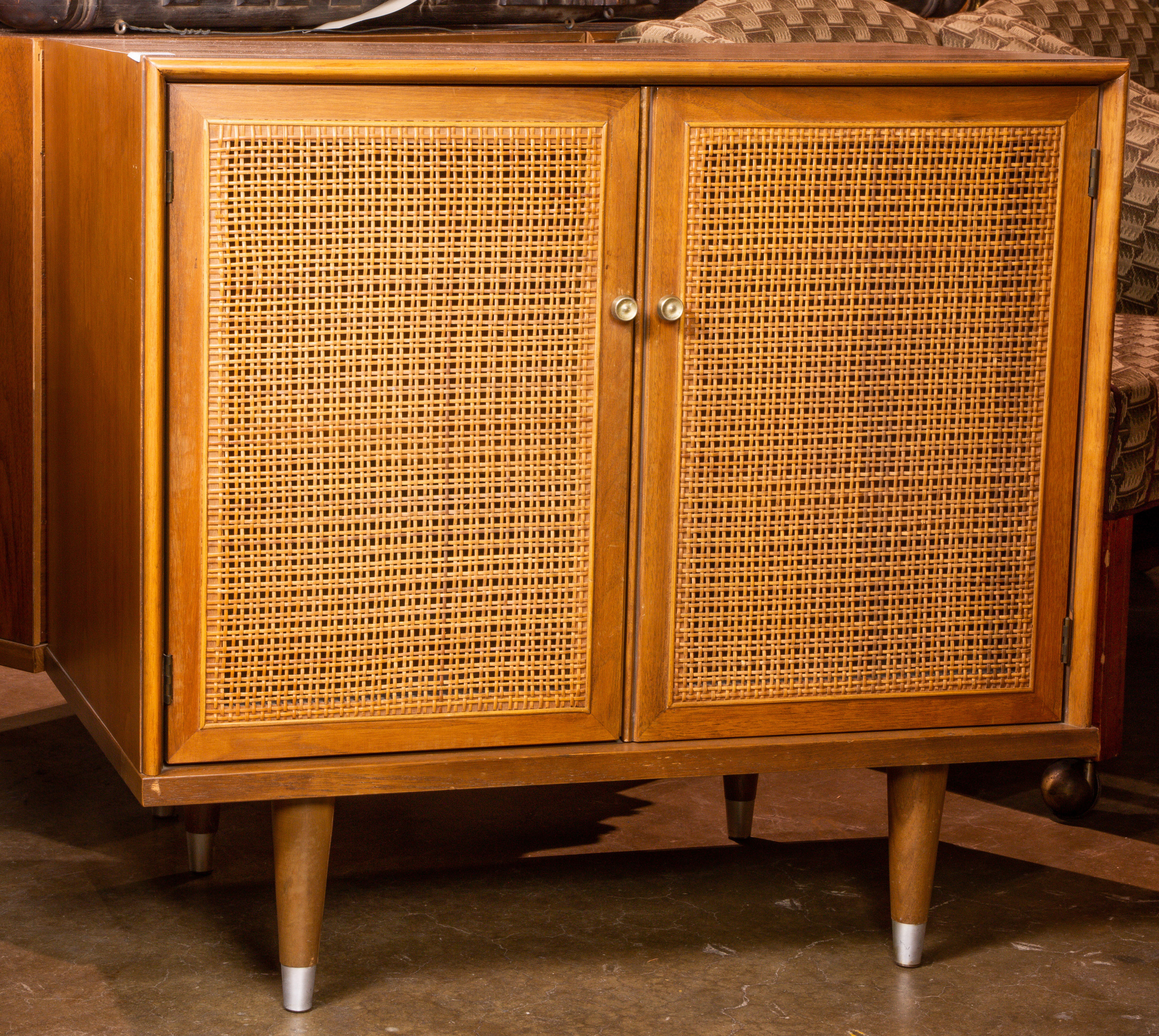 MID-CENTURY MODERN CHEST WITH RATTAN