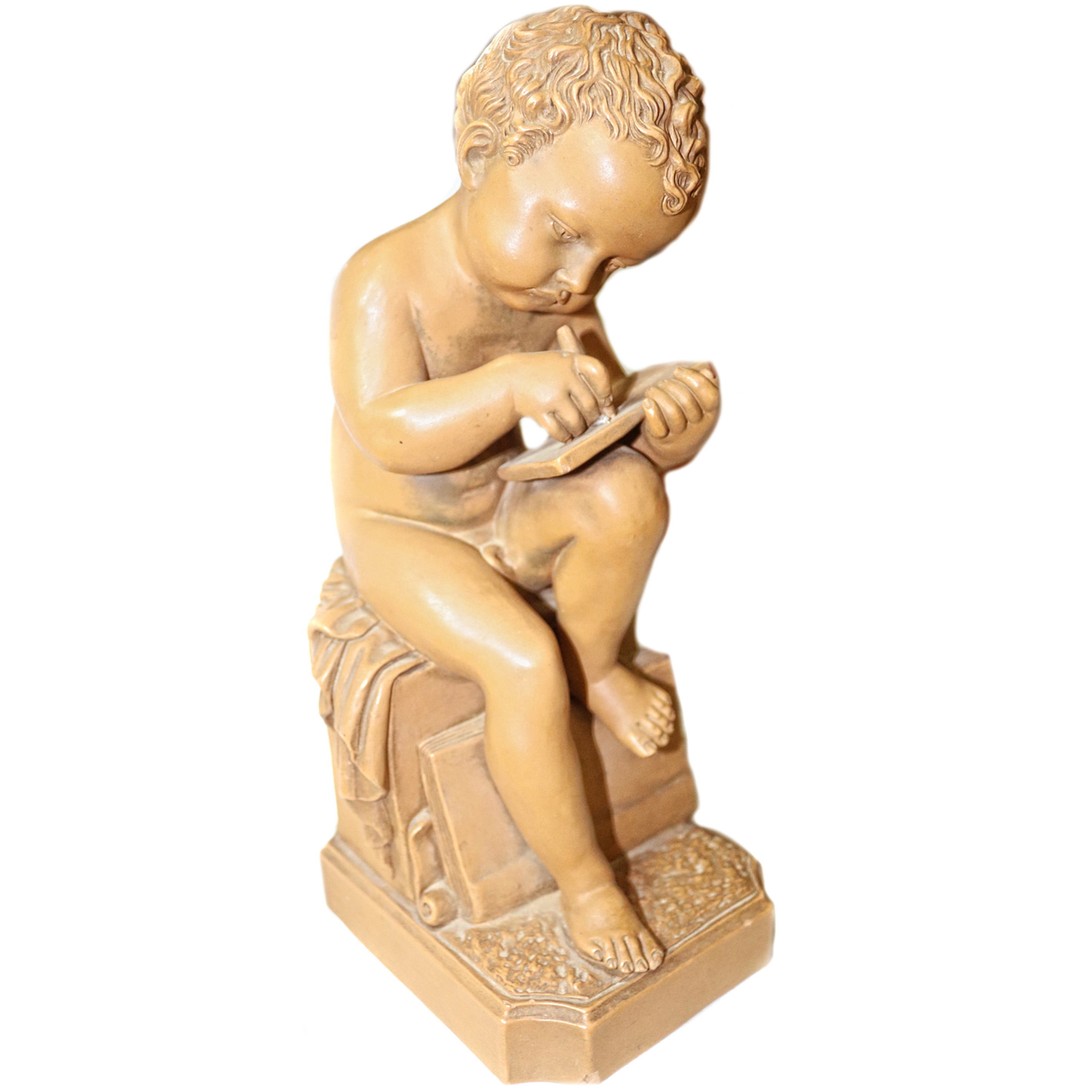 AFTER SAUVAGE TERRACOTTA FIGURE,