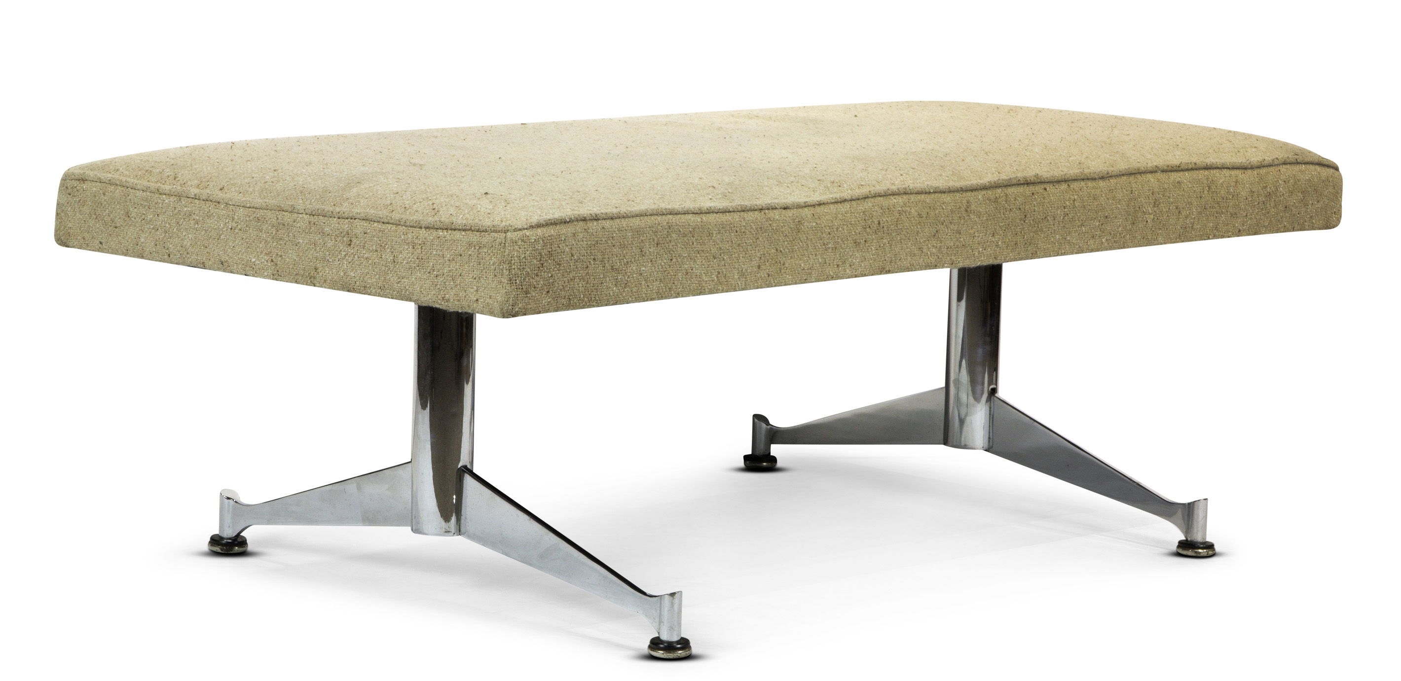 MODERN WOOL AND CHROME BENCH A 3a442e