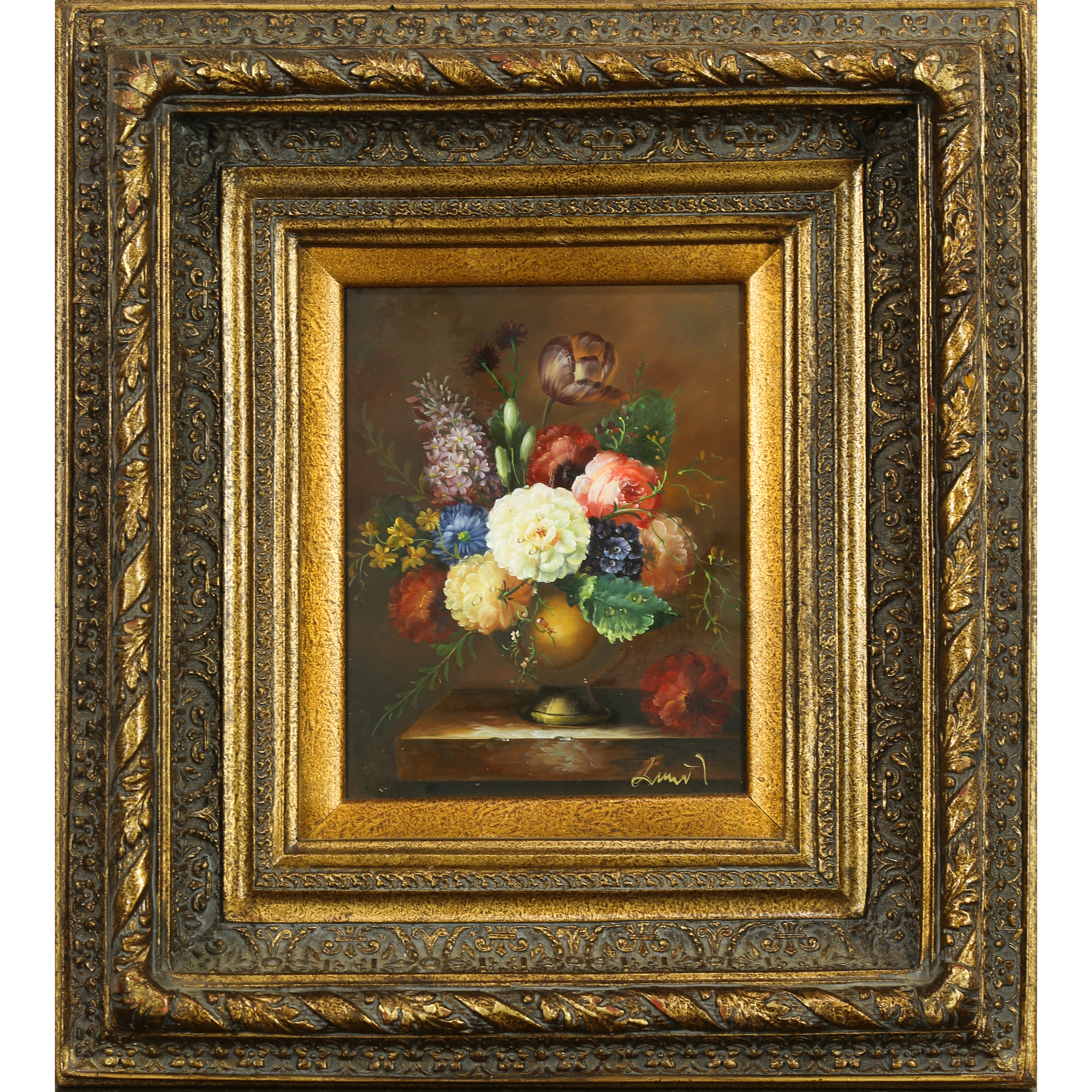 PAINTING, STILL LIFE WITH FLOWERS