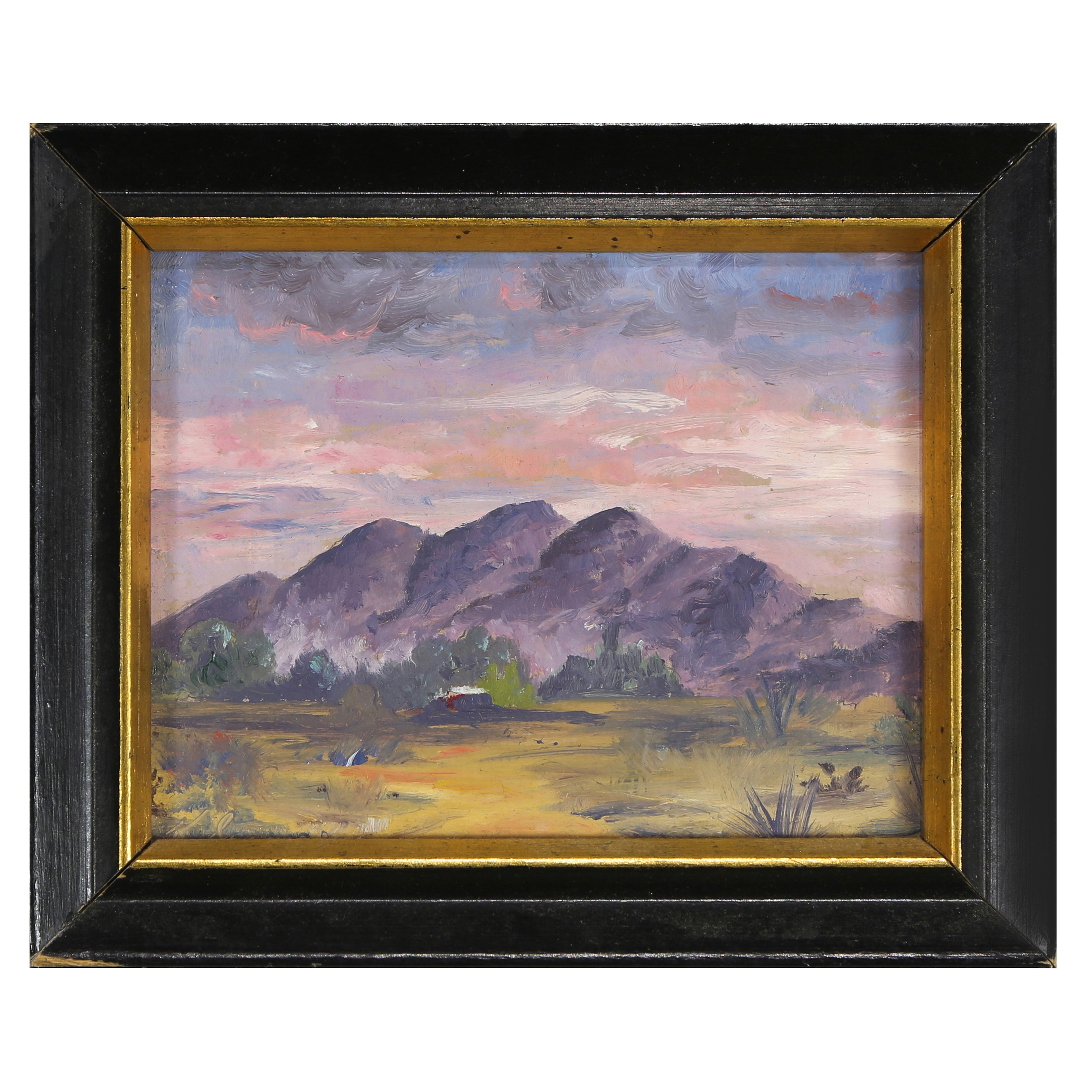 PAINTING, MOUNTAINS AT SUNSET American