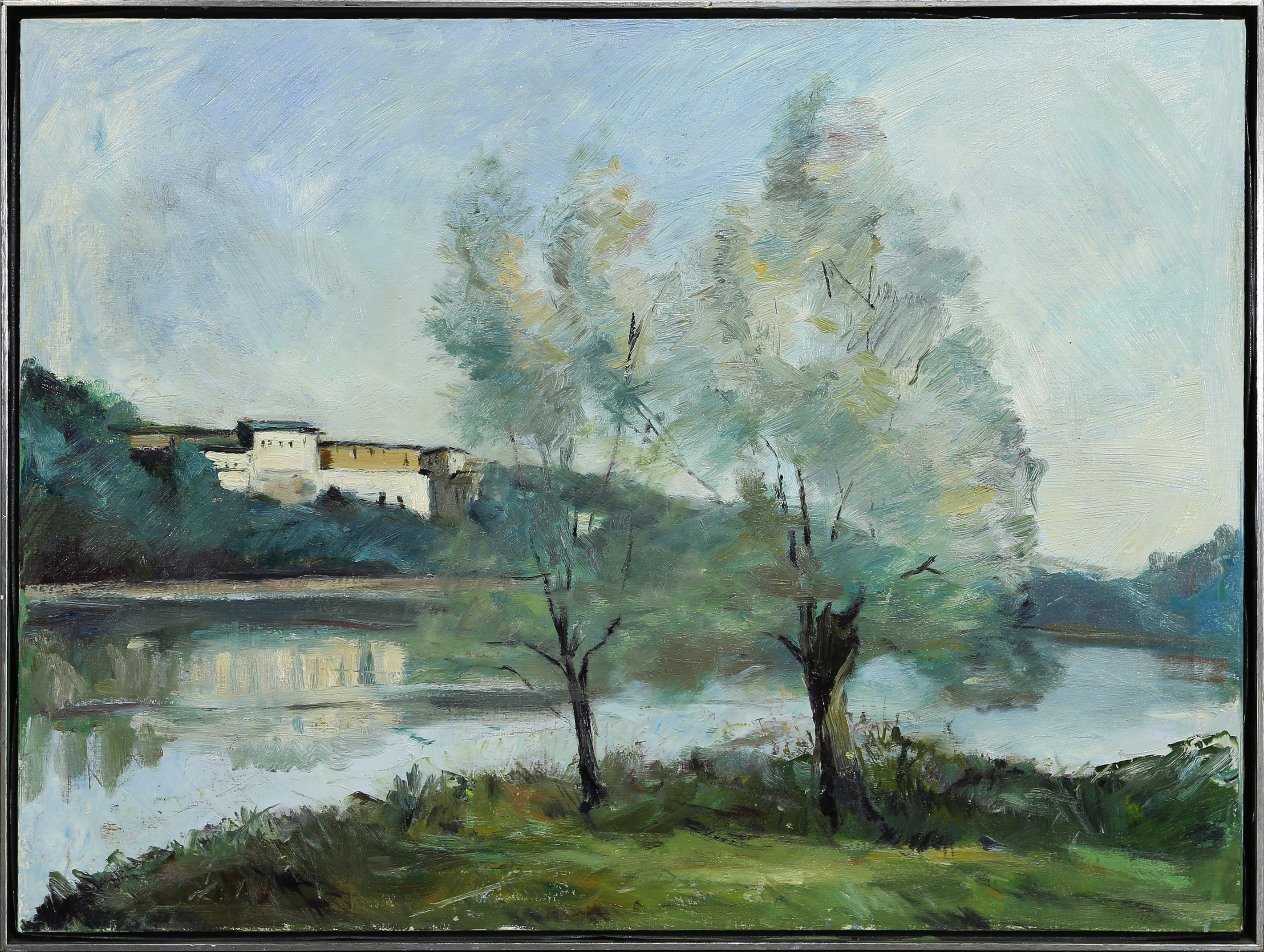 PAINTING VIEW FROM THE RIVER American 3a4469