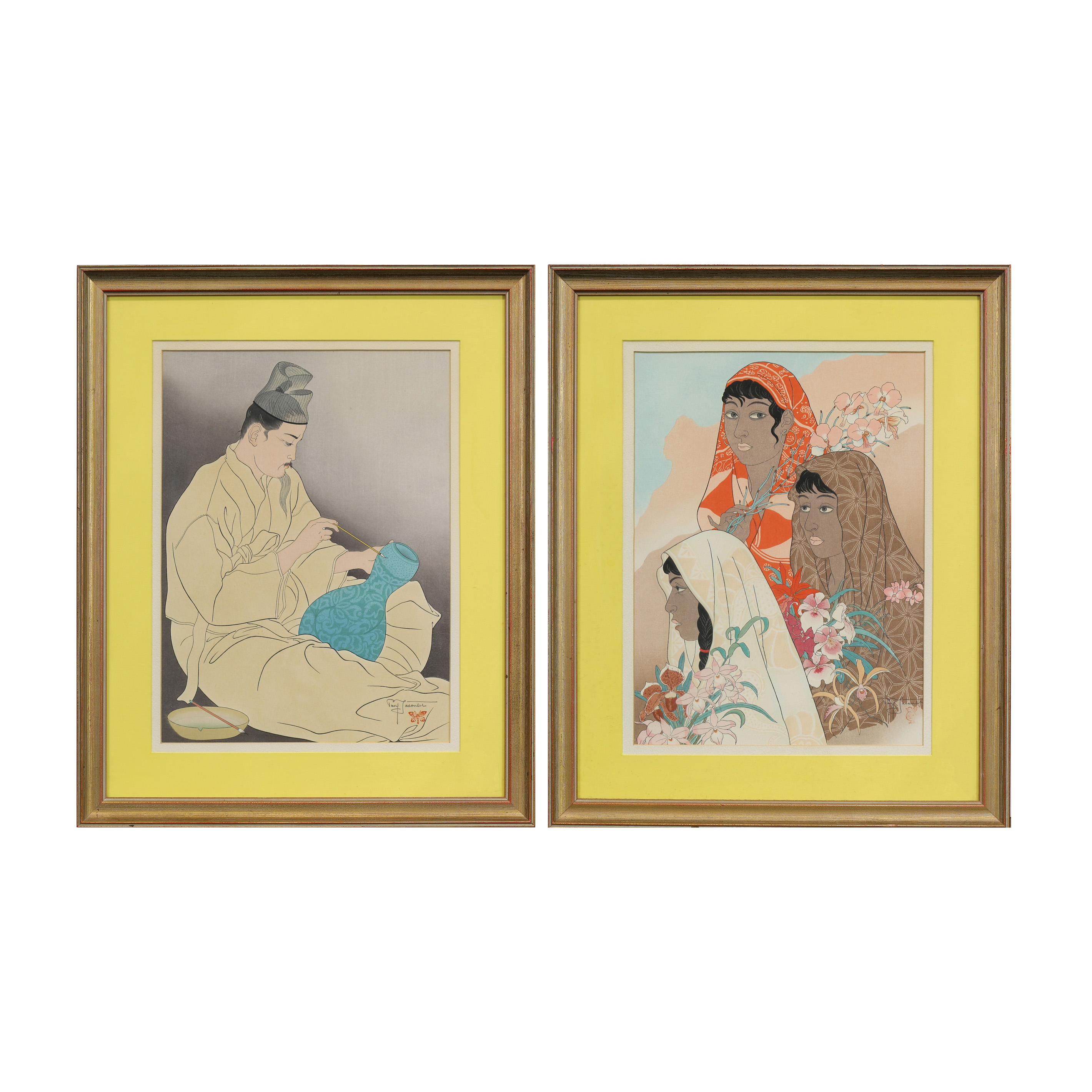  LOT OF 2 PAUL JACOULET WOODBLOCK 3a44a8