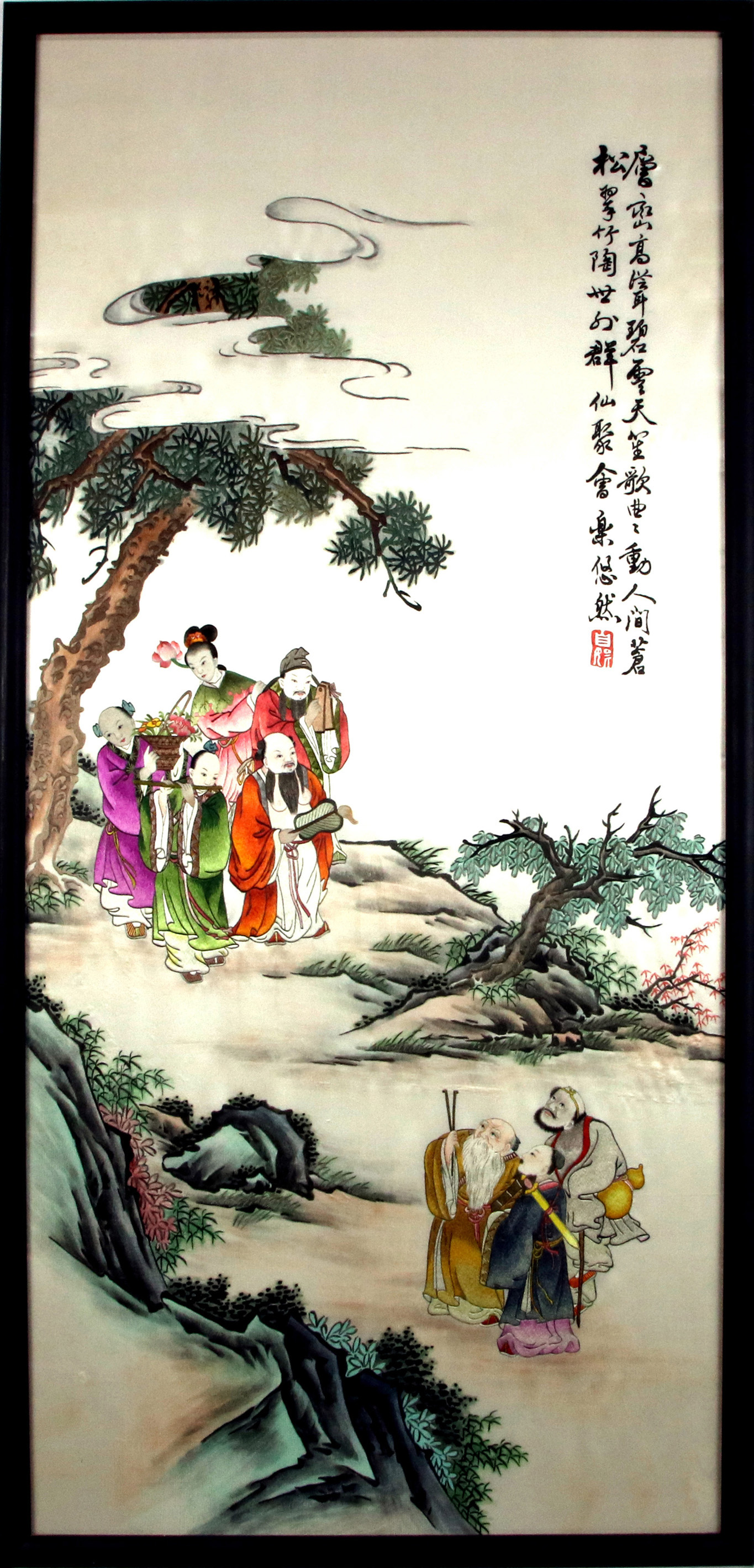 CHINESE EMBROIDERED PANEL WITH 3a44b5