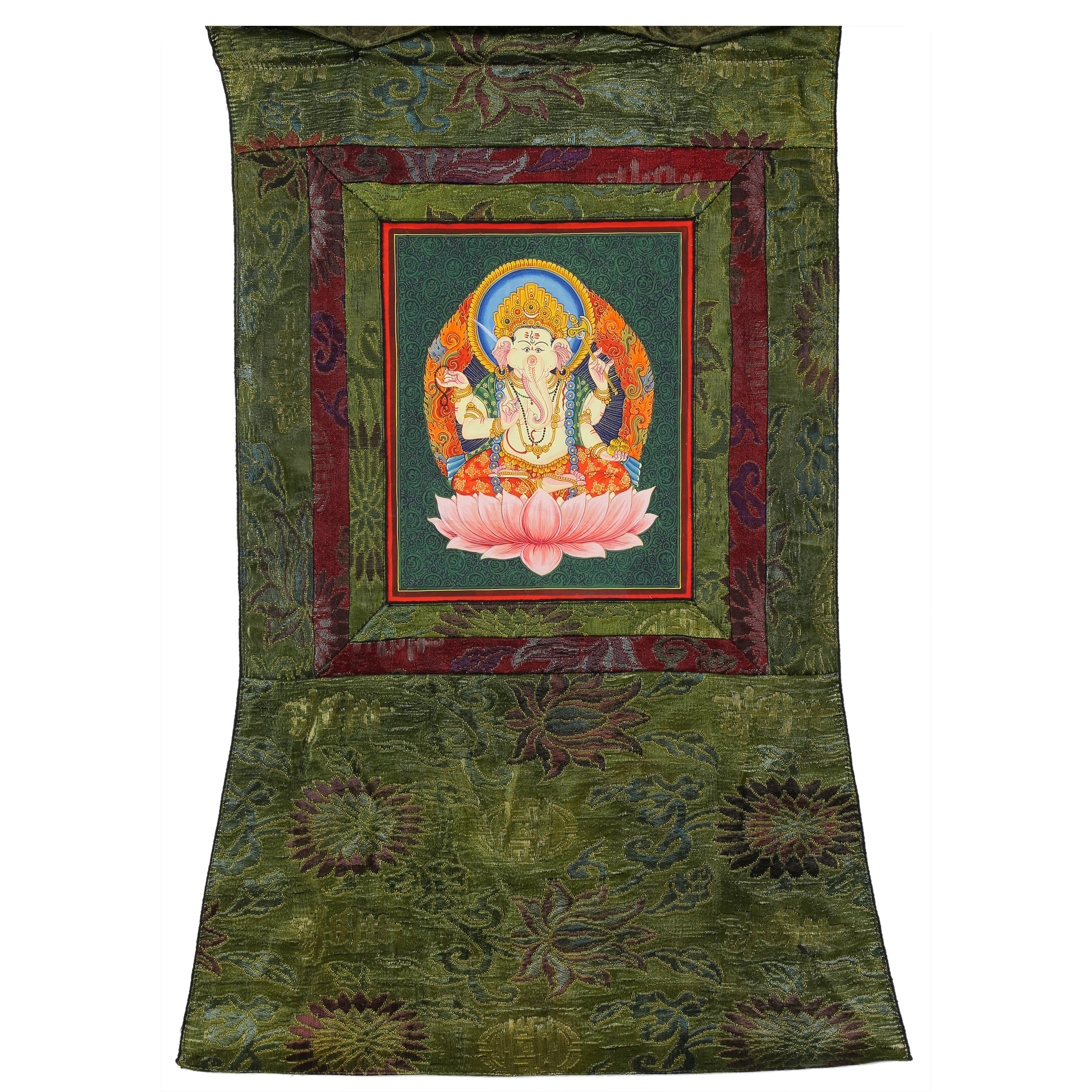 HIMALAYAN THANGKA OF SEATED GANESH 3a44b9