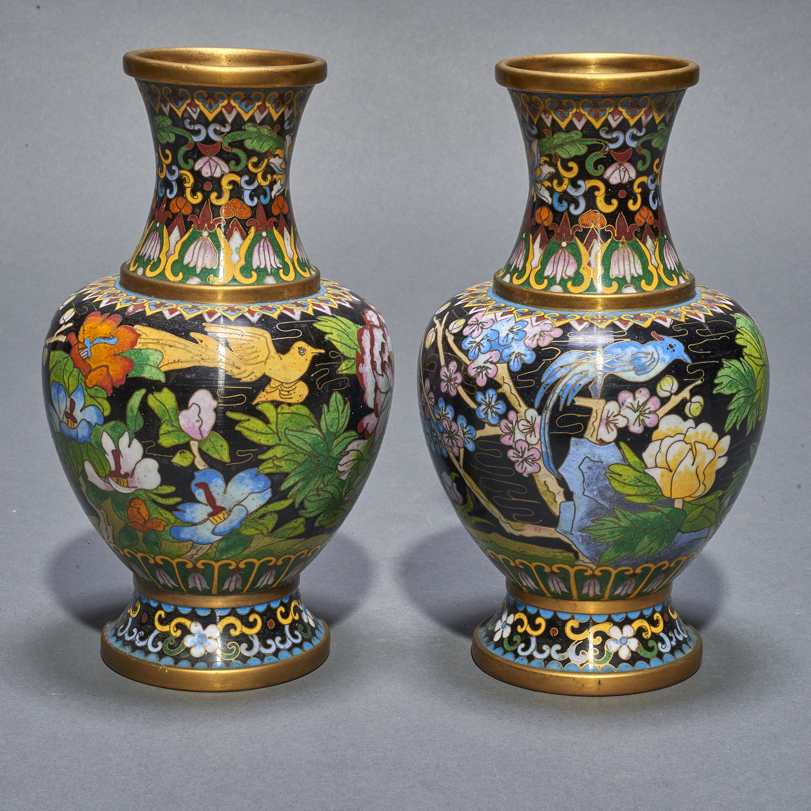 PAIR OF CHINESE CLOISONNE VASES Pair