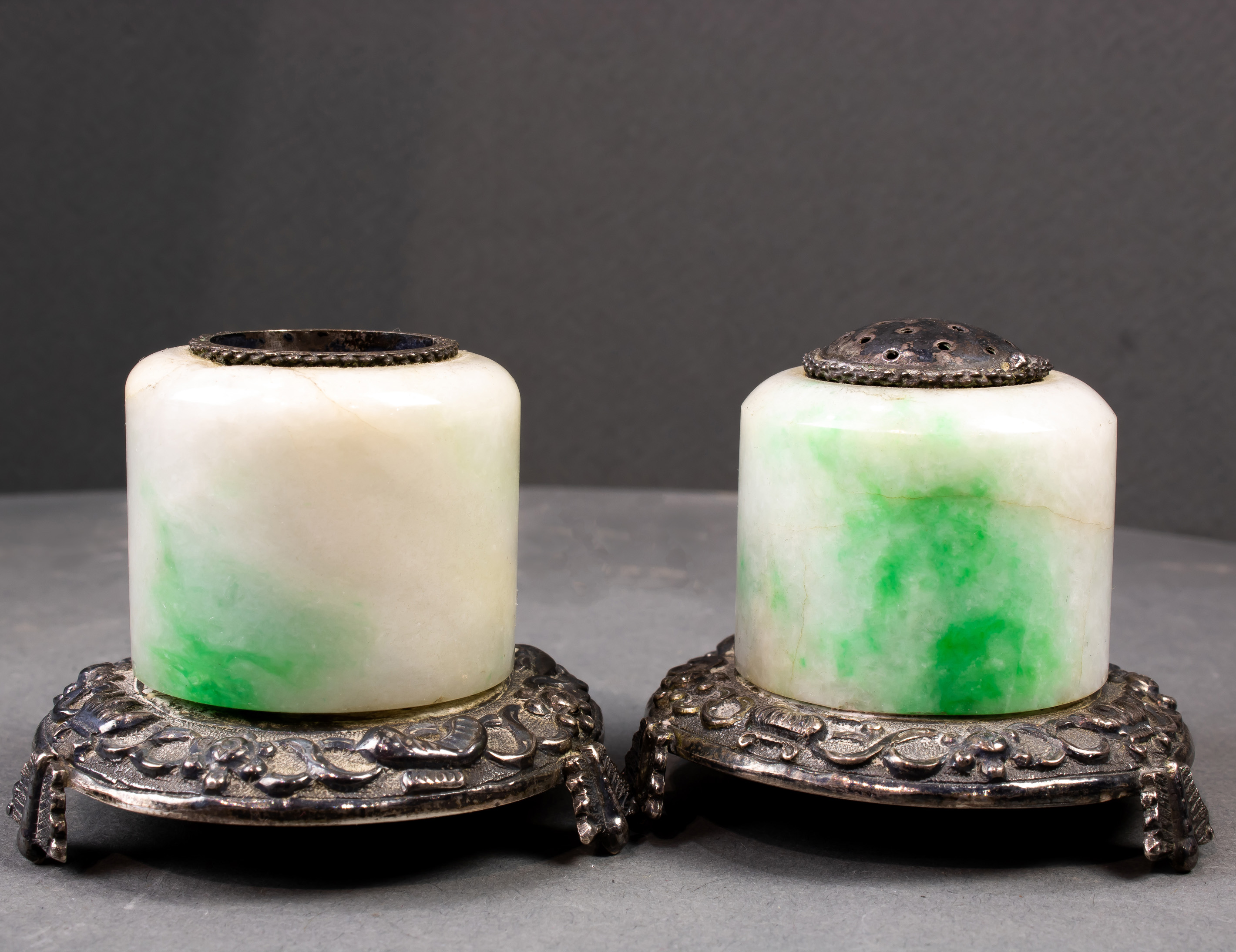 PAIR OF CHINESE JADE ARCHER'S RINGS