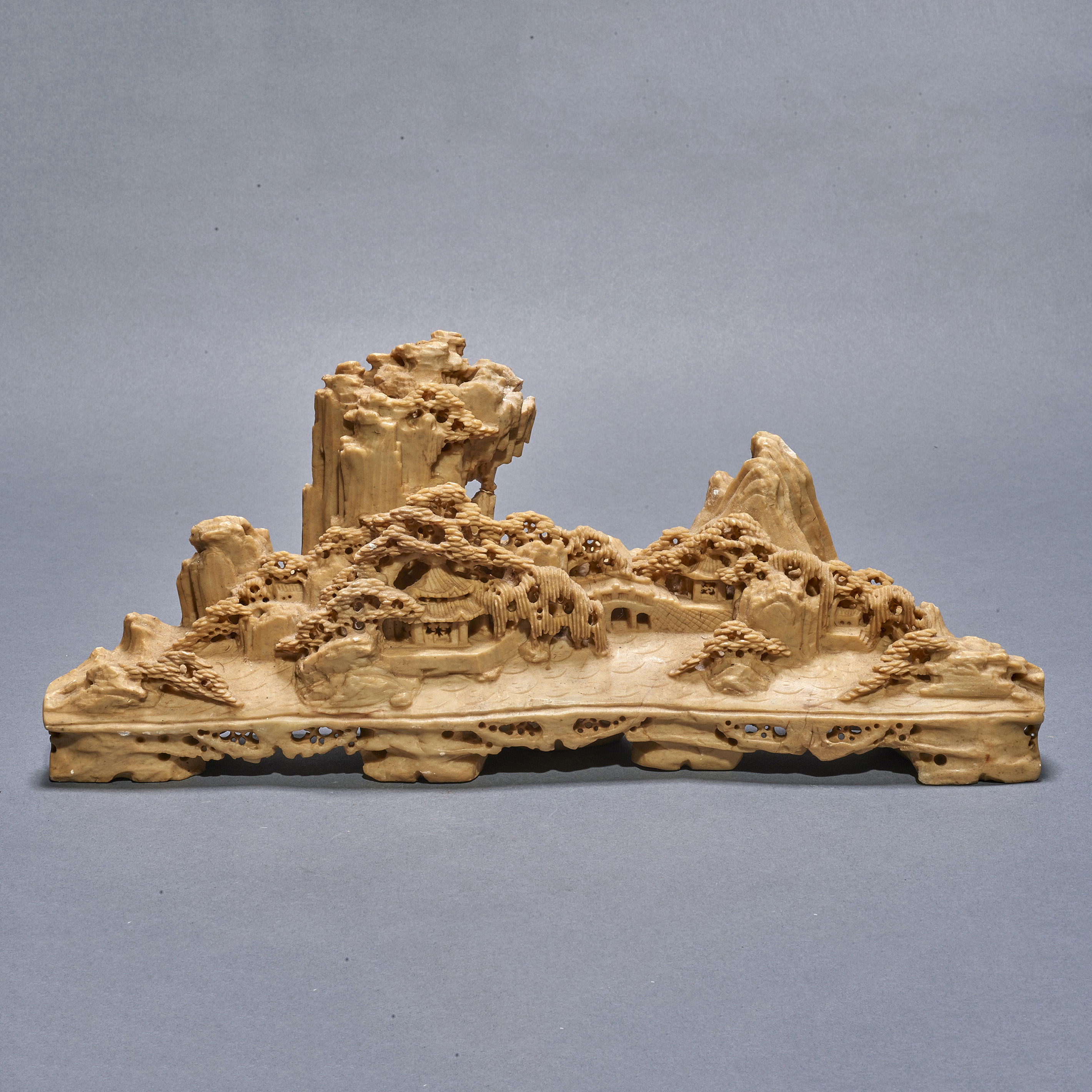 CHINESE SOAPSTONE CARVING OF MOUNTAIN