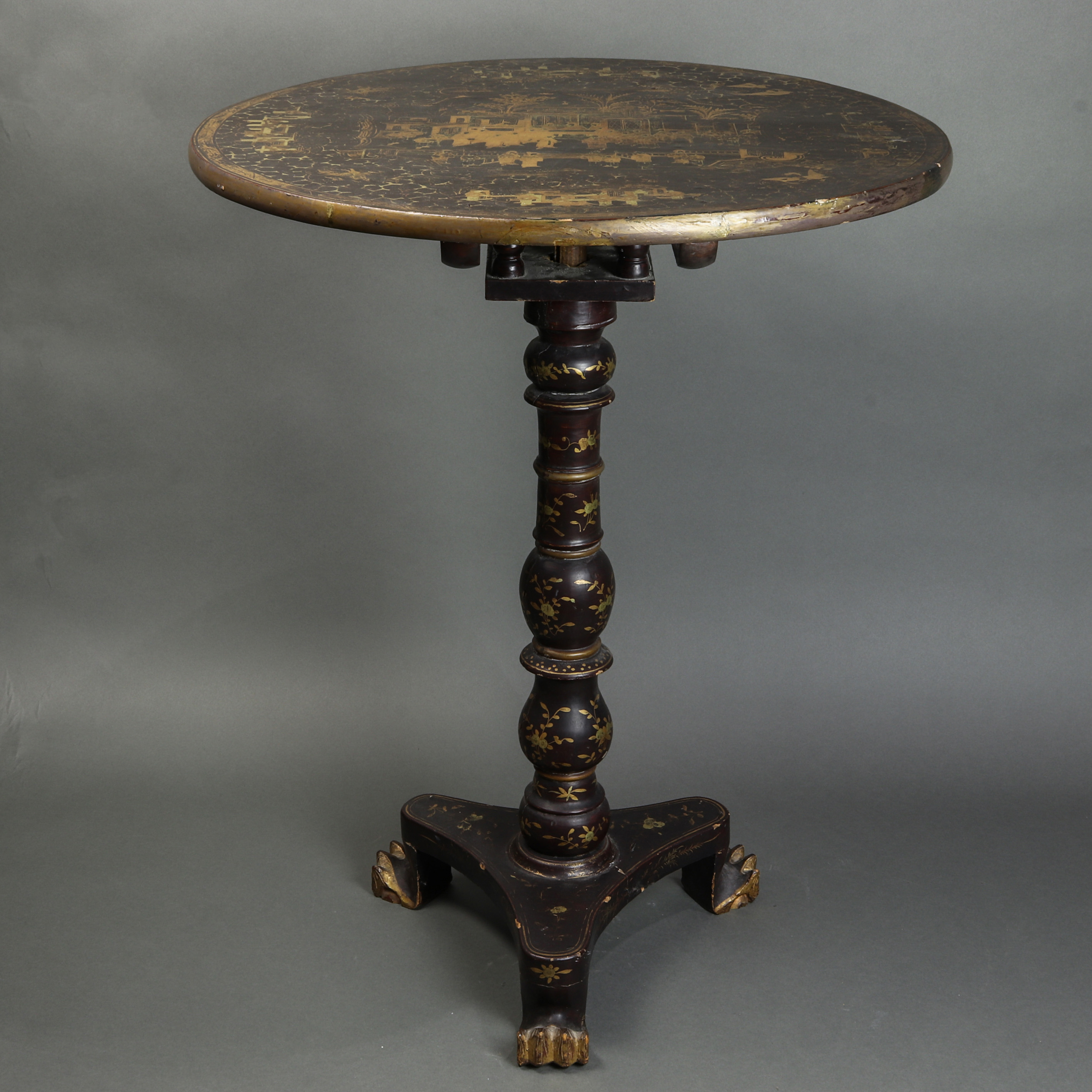 CHINESE EXPORT GILT LACQUERED PEDESTAL 3a4544