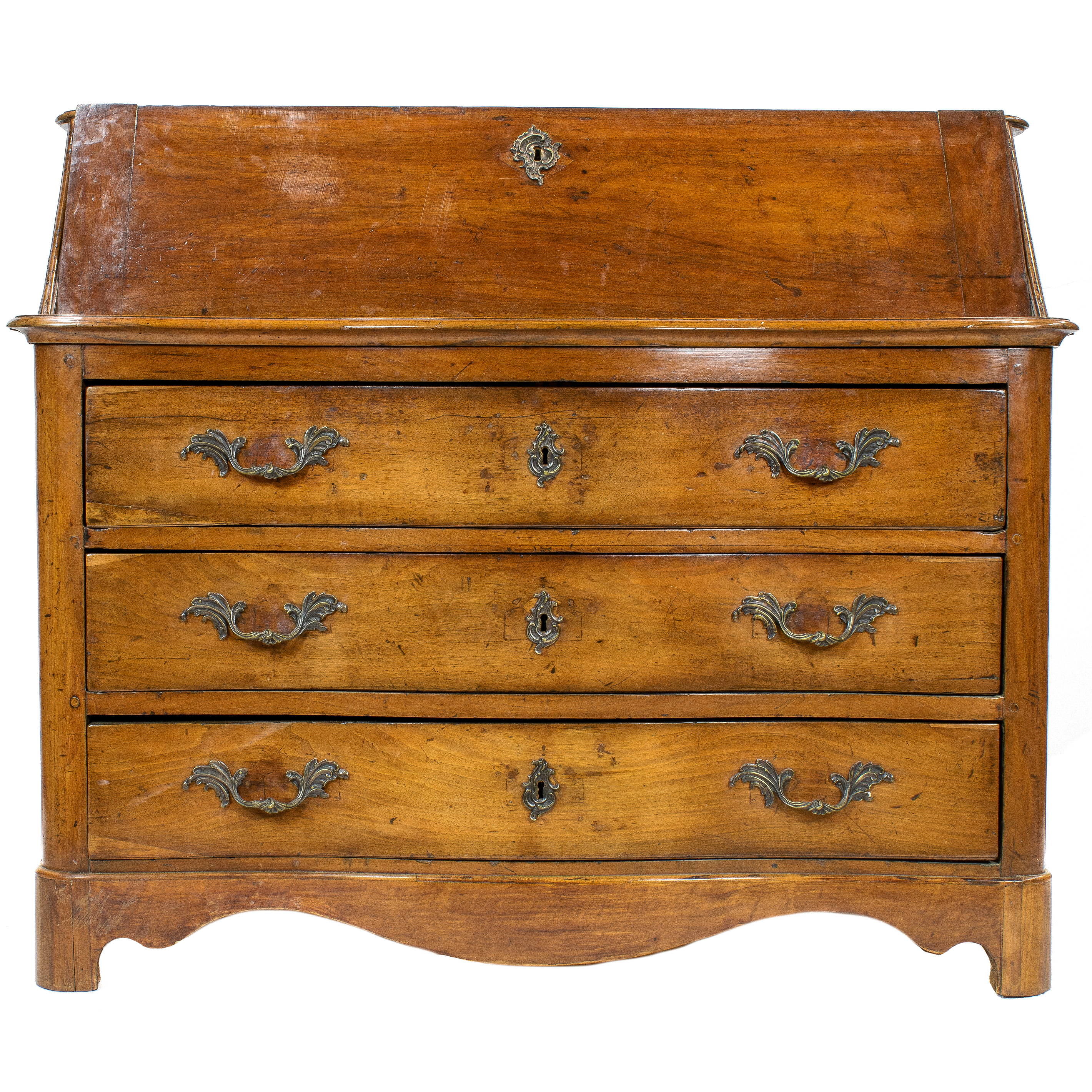 AN ITALIAN BAROQUE STYLE WALNUT SECRETARY